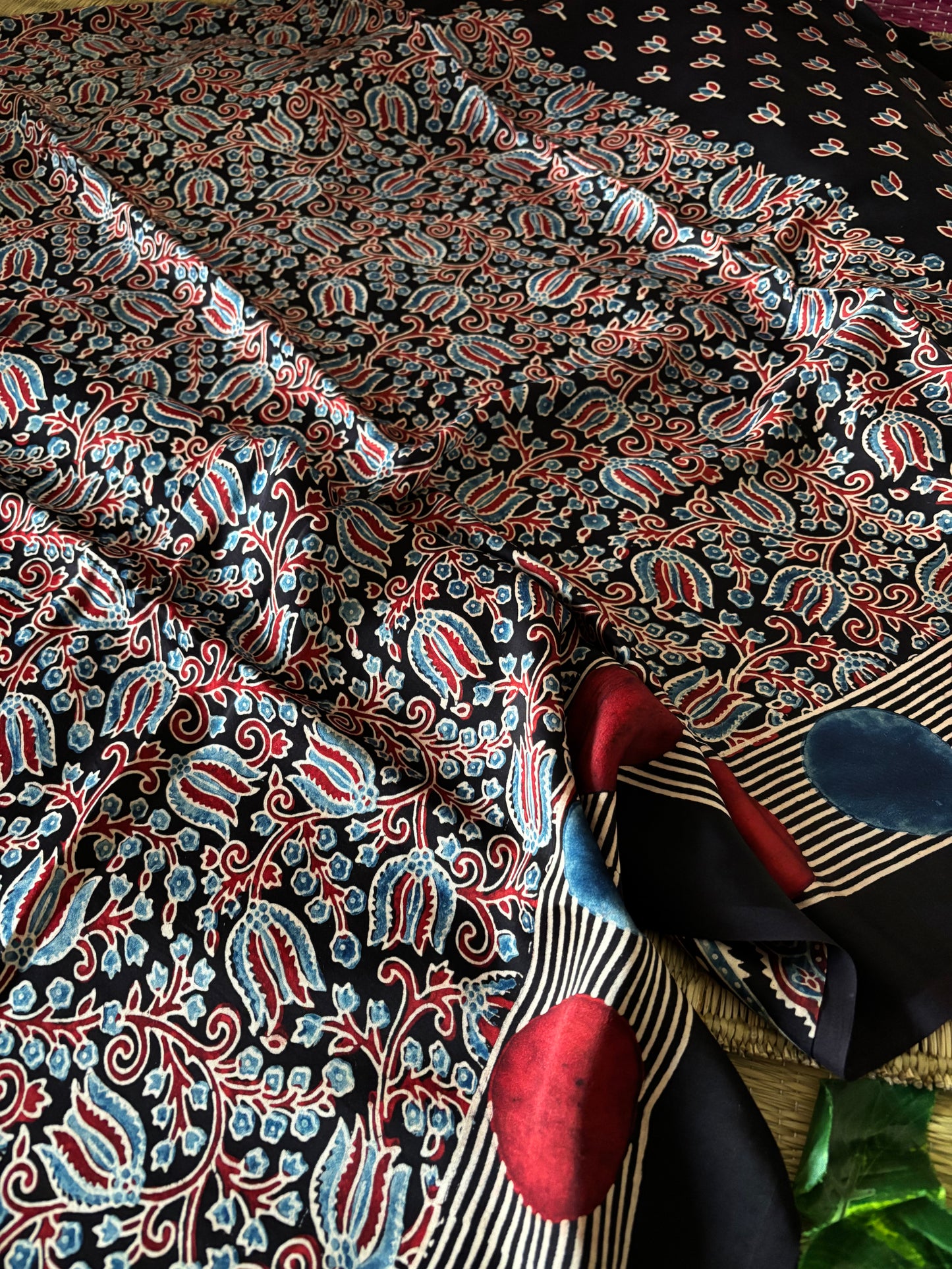 Ajrakh Modal Silk Saree