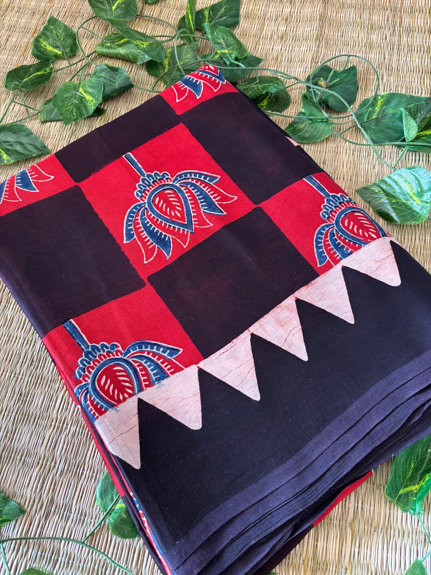 Ajrakh Modal Silk Saree