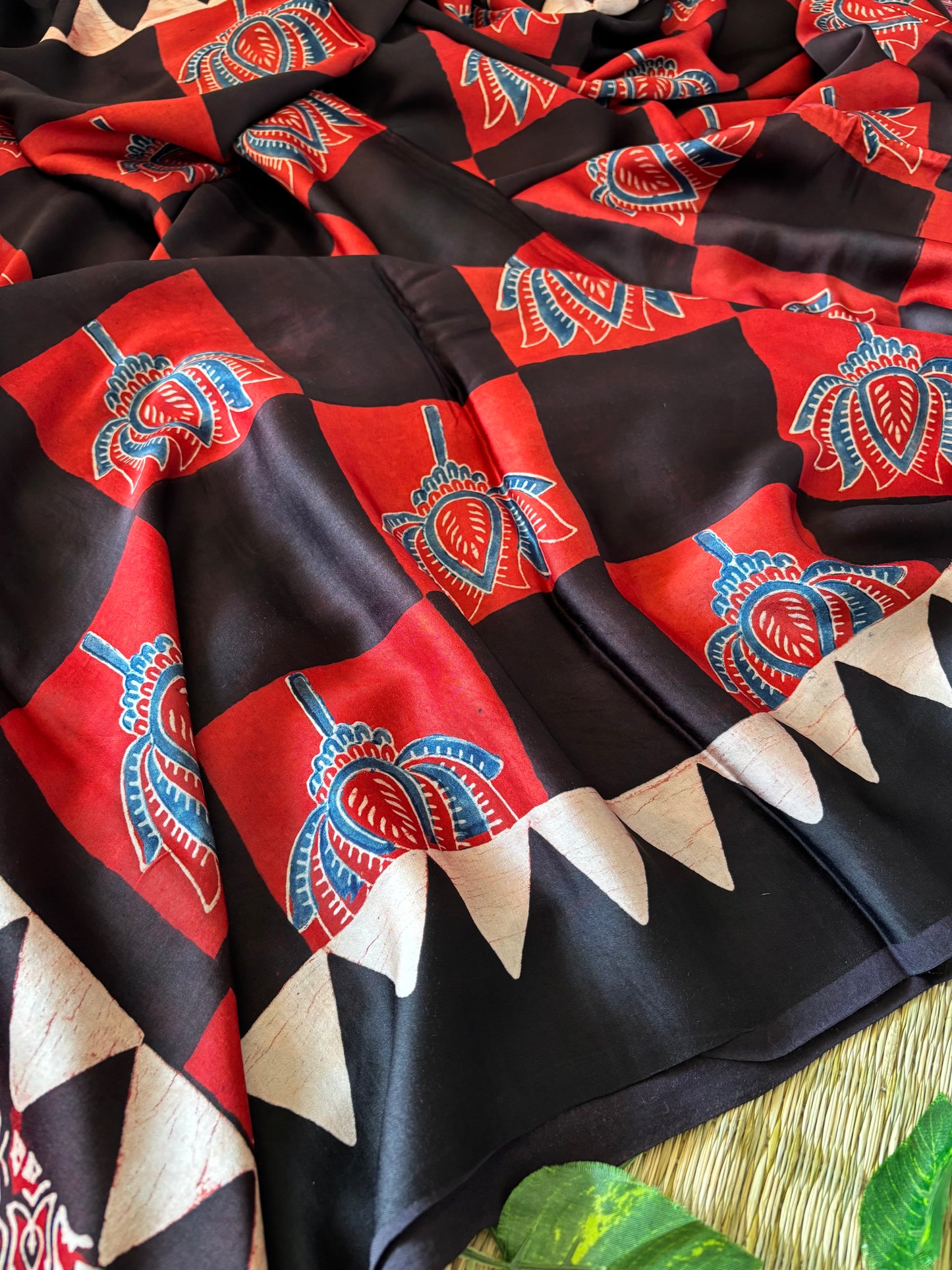 Ajrakh Modal Silk Saree