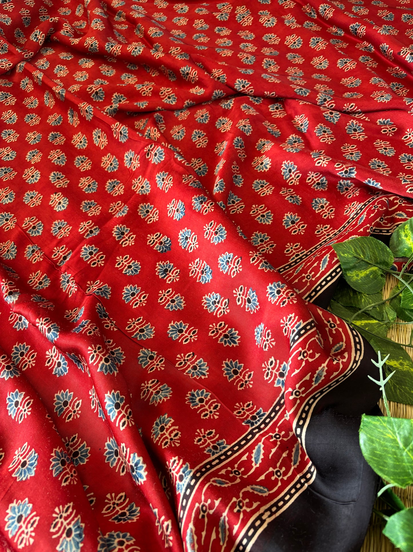 Ajrakh Modal Silk Saree