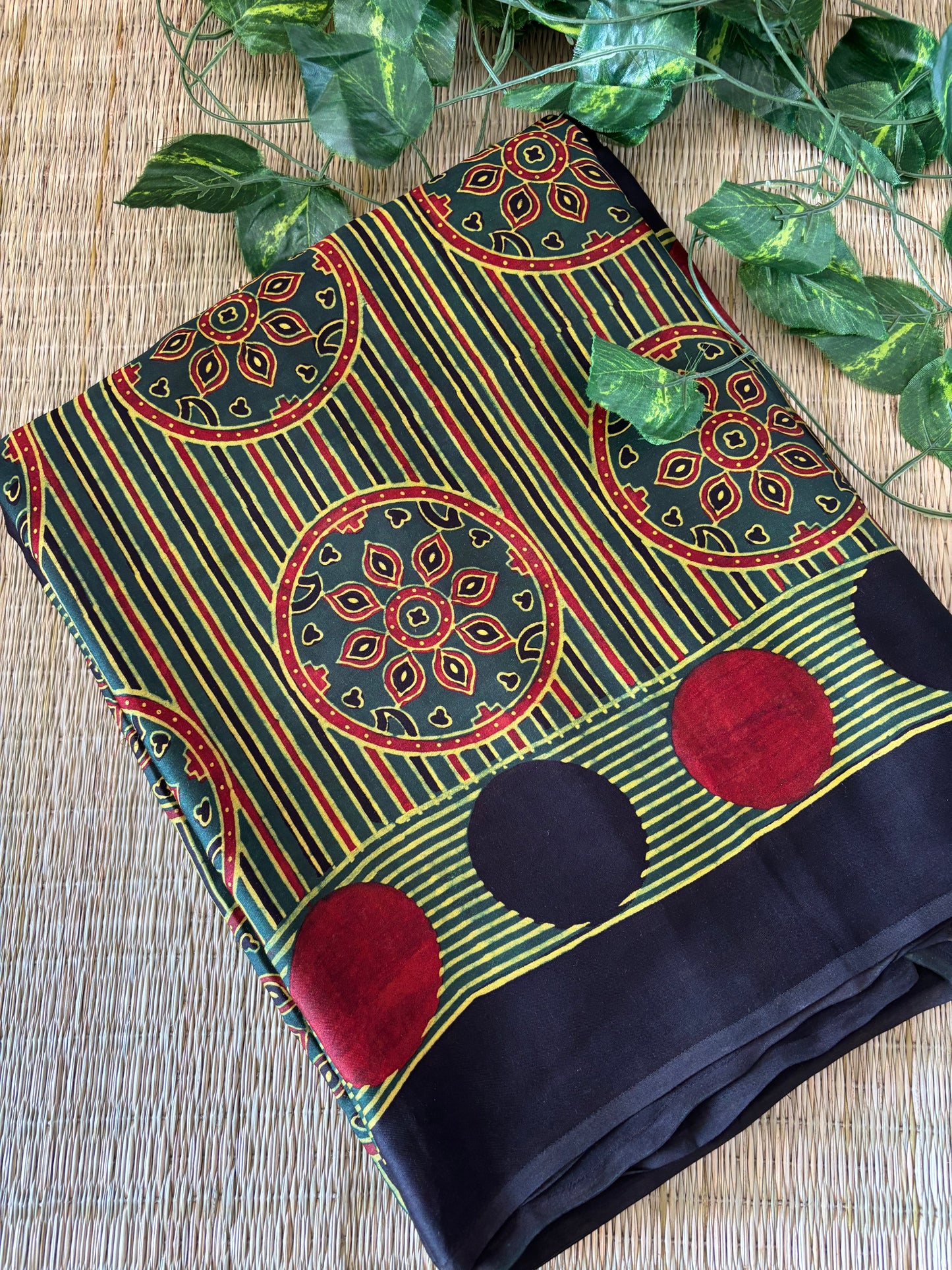 Ajrakh Modal Silk Saree