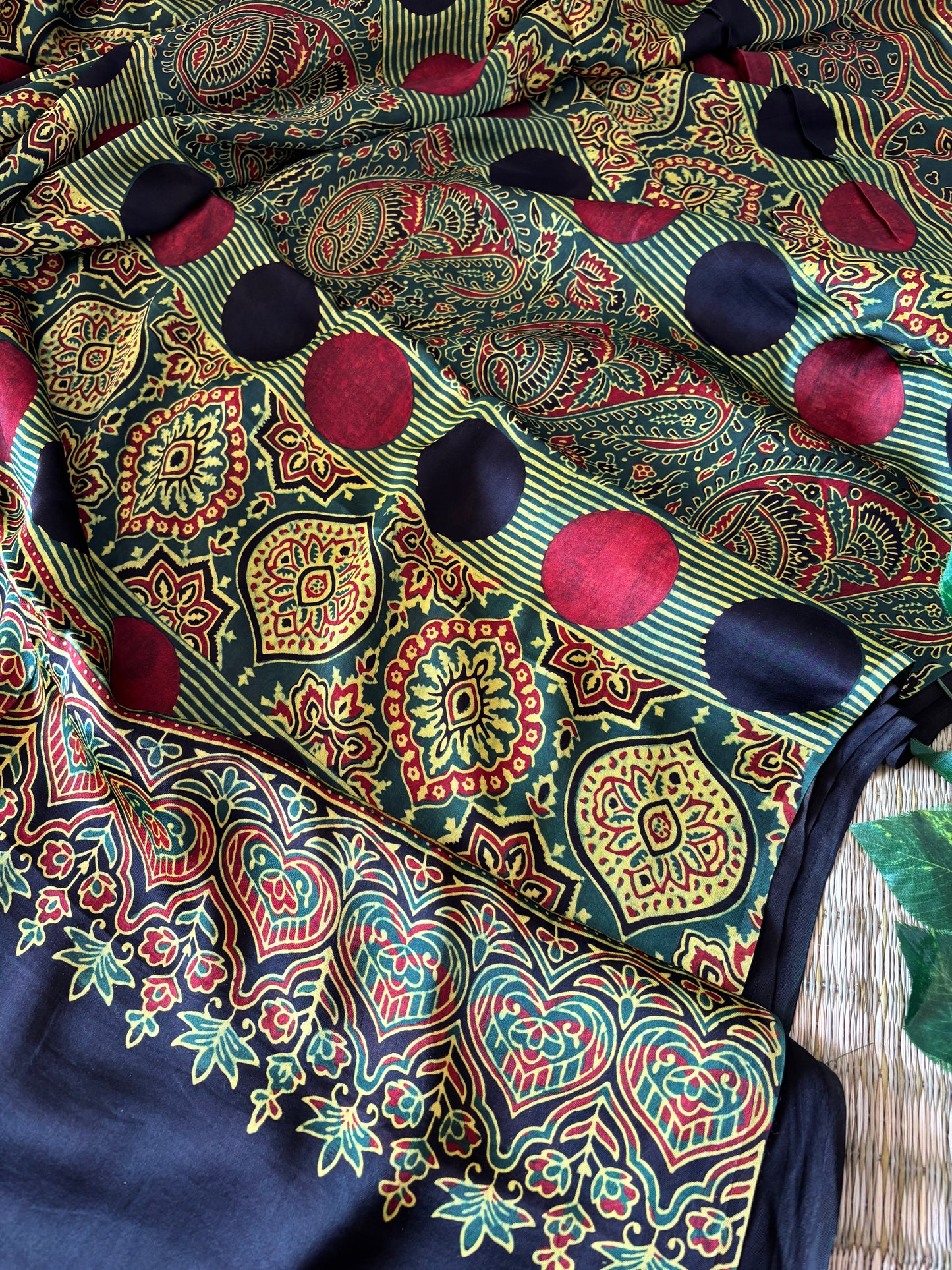 Ajrakh Modal Silk Saree