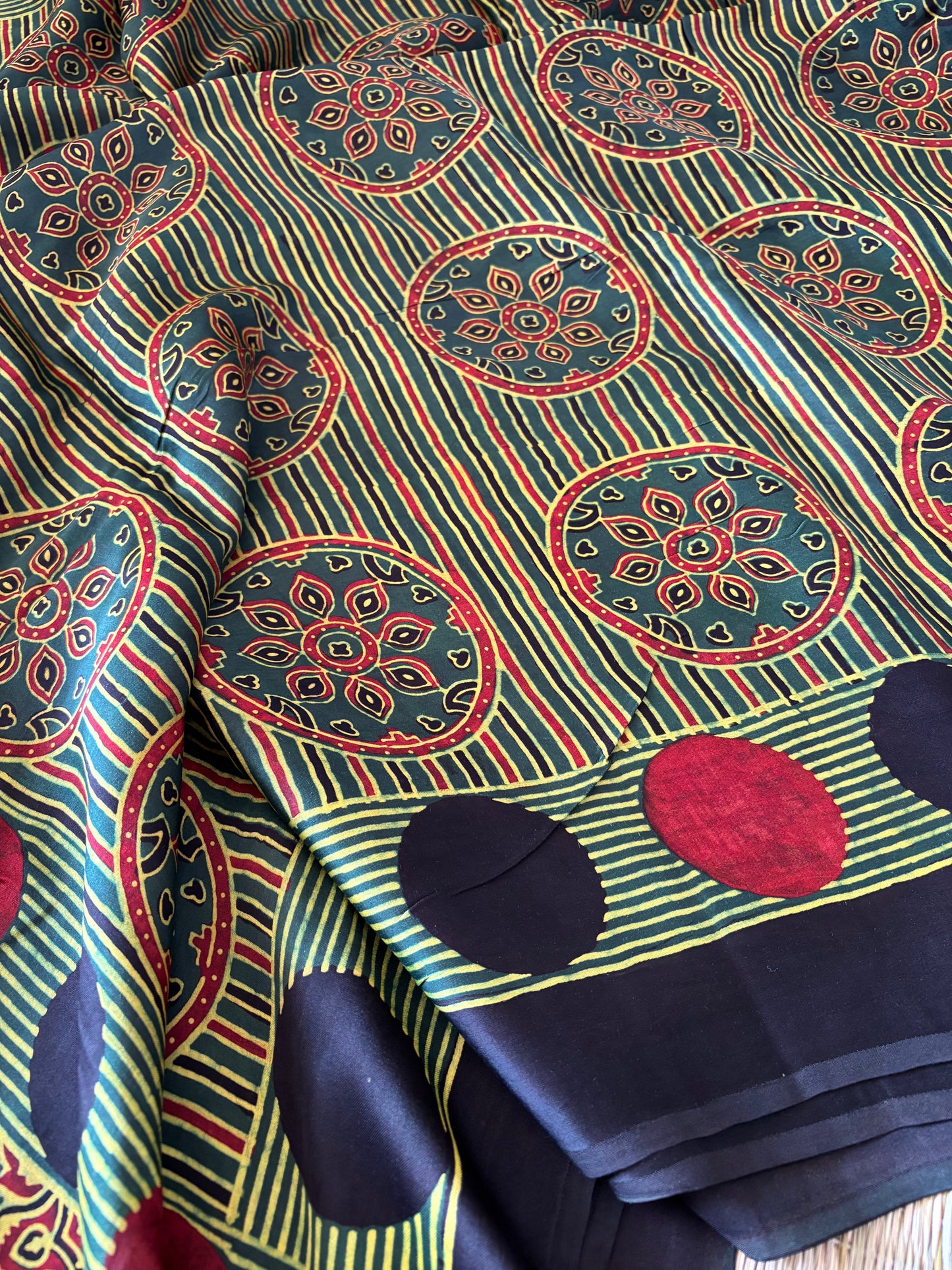 Ajrakh Modal Silk Saree