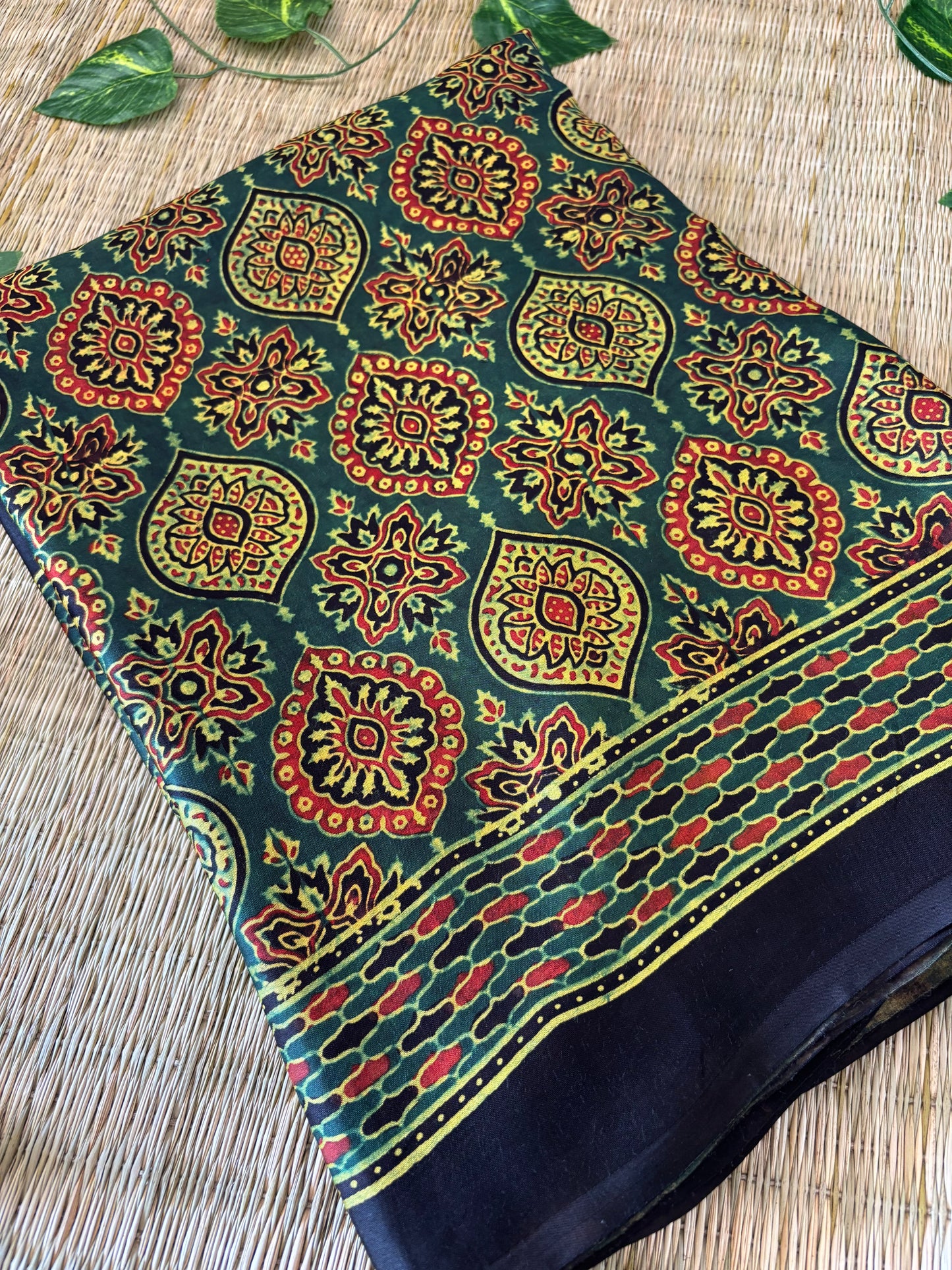 Ajrakh Modal Silk Saree