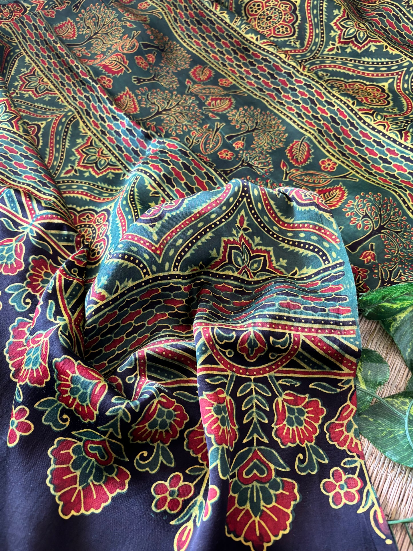 Ajrakh Modal Silk Saree