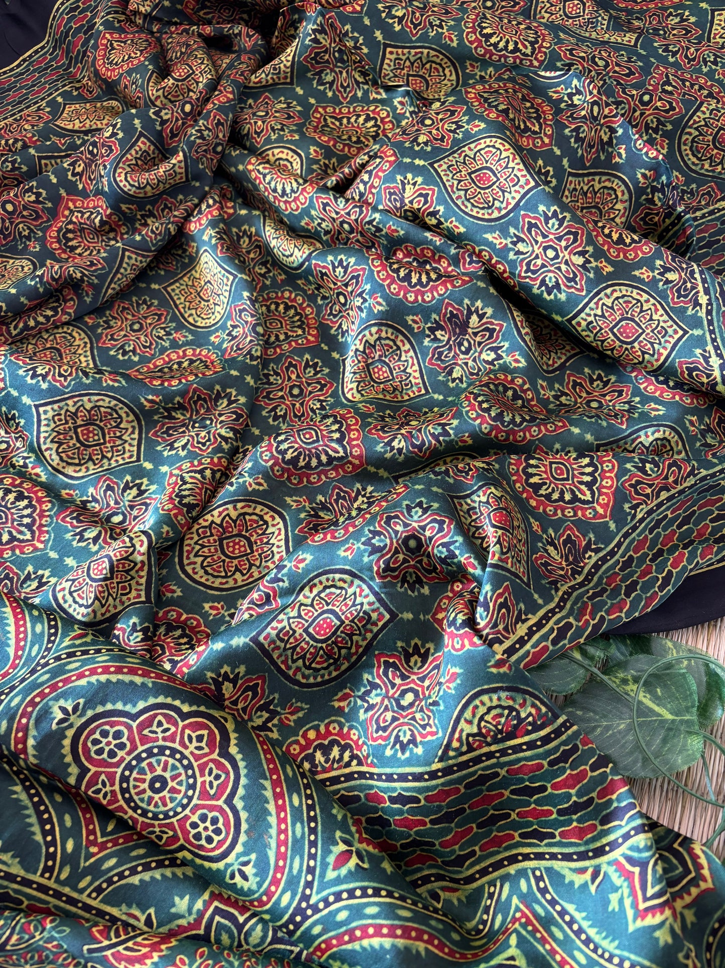 Ajrakh Modal Silk Saree