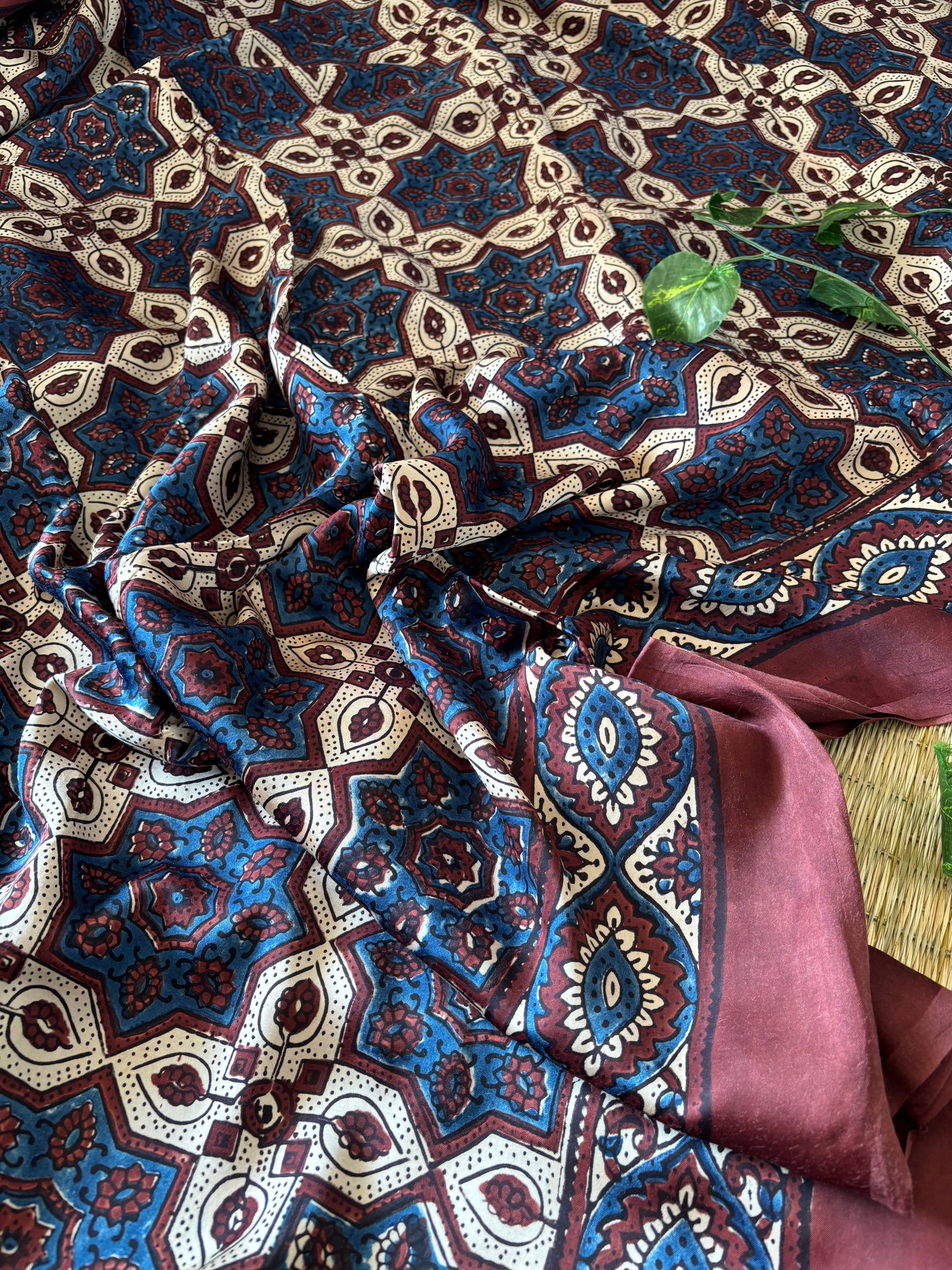 Ajrakh Modal Silk Saree