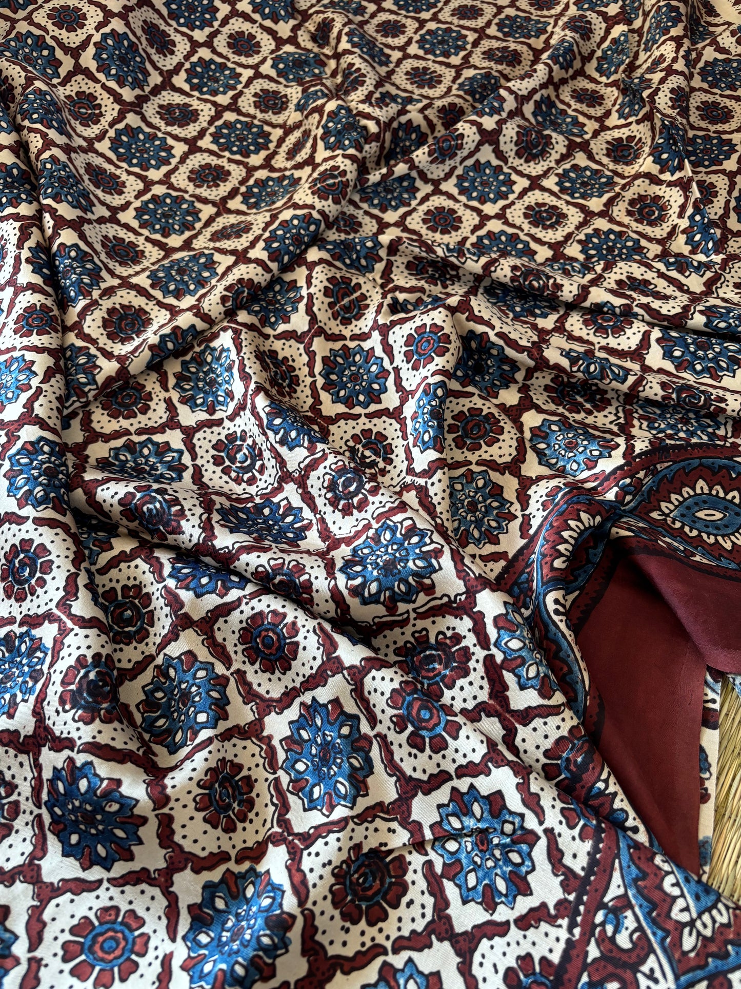 Ajrakh Modal Silk Saree