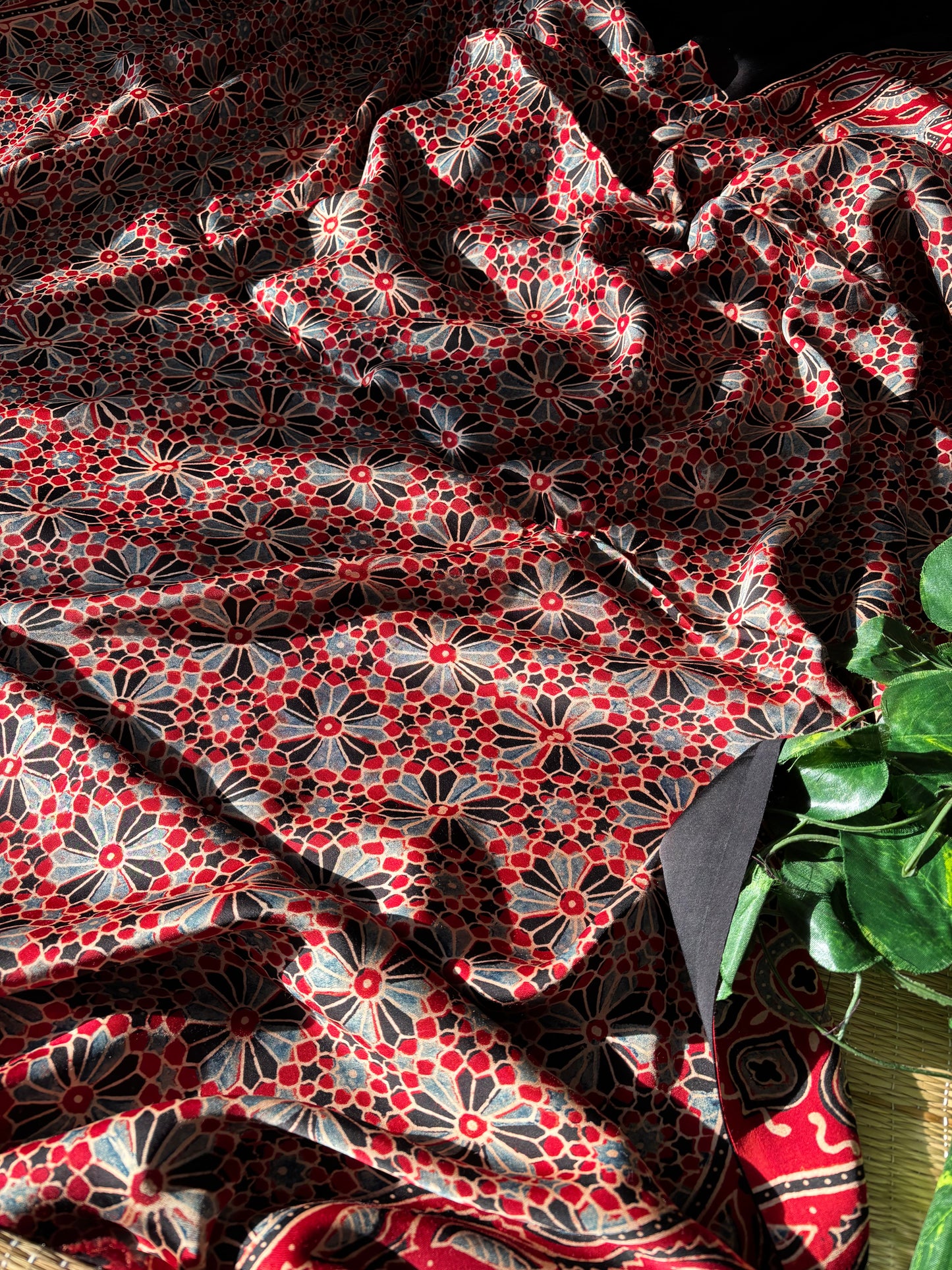 Ajrakh Modal Silk Saree