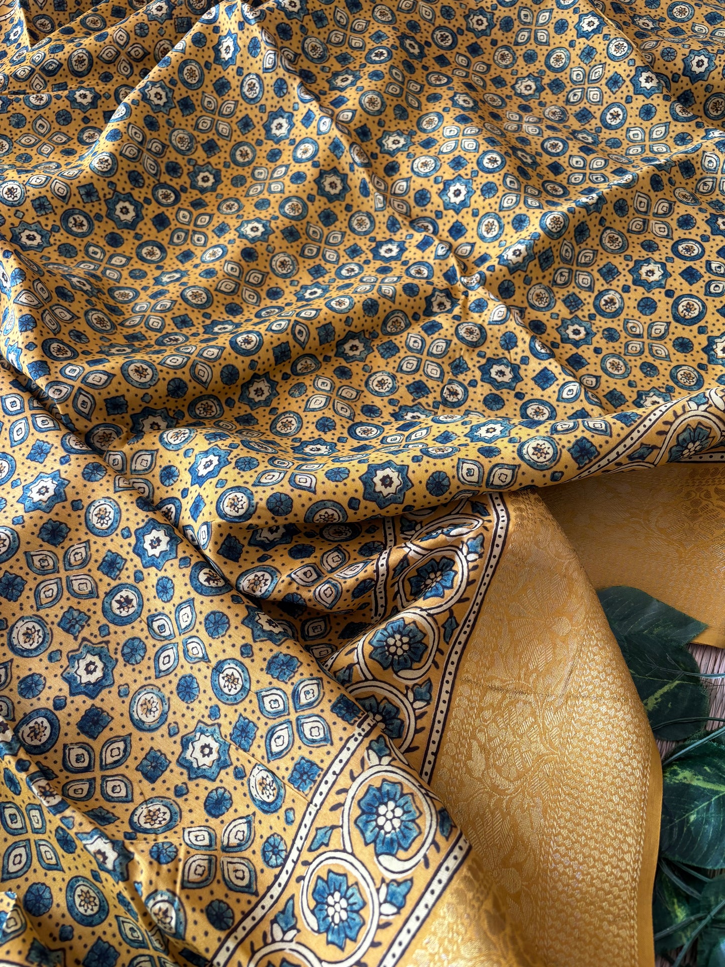 Ajrakh Dola Silk Sarees
