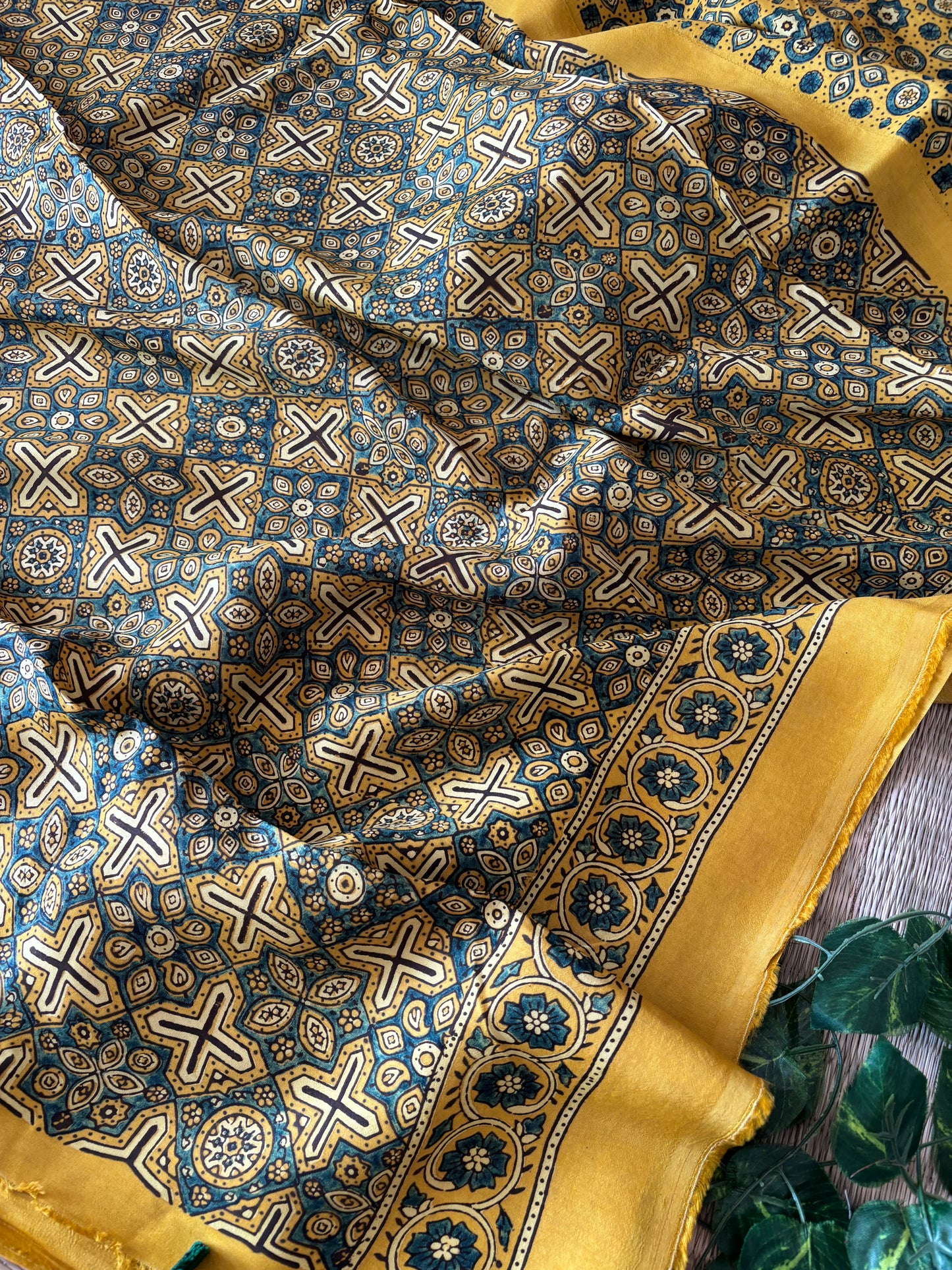 Ajrakh Dola Silk Sarees