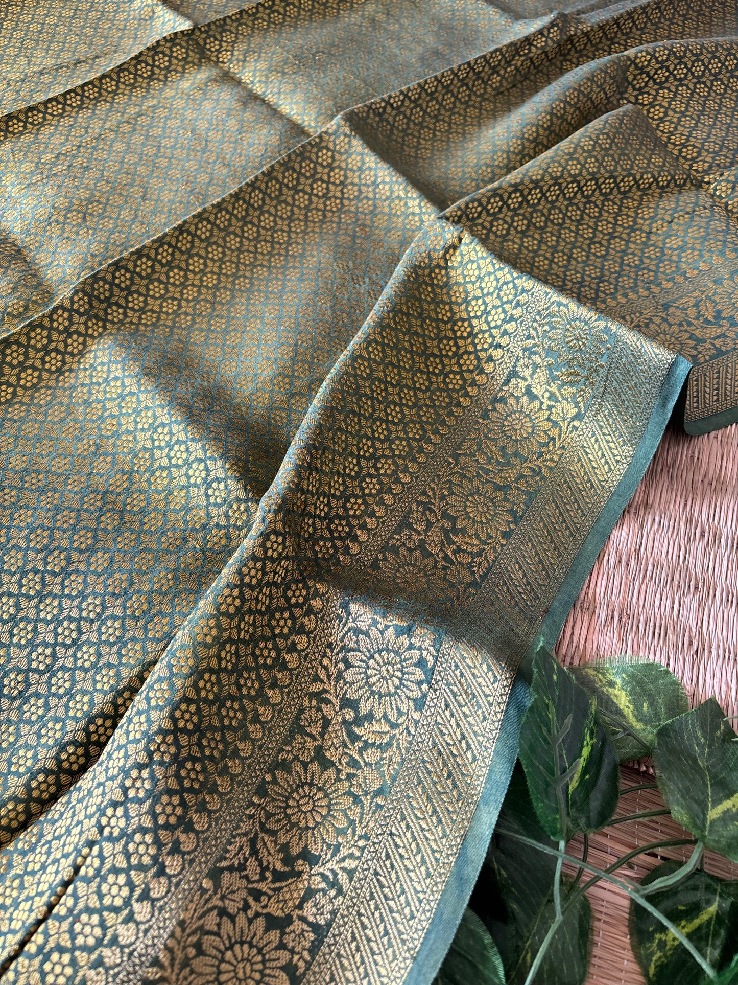 Ajrakh Dola Silk Saree
