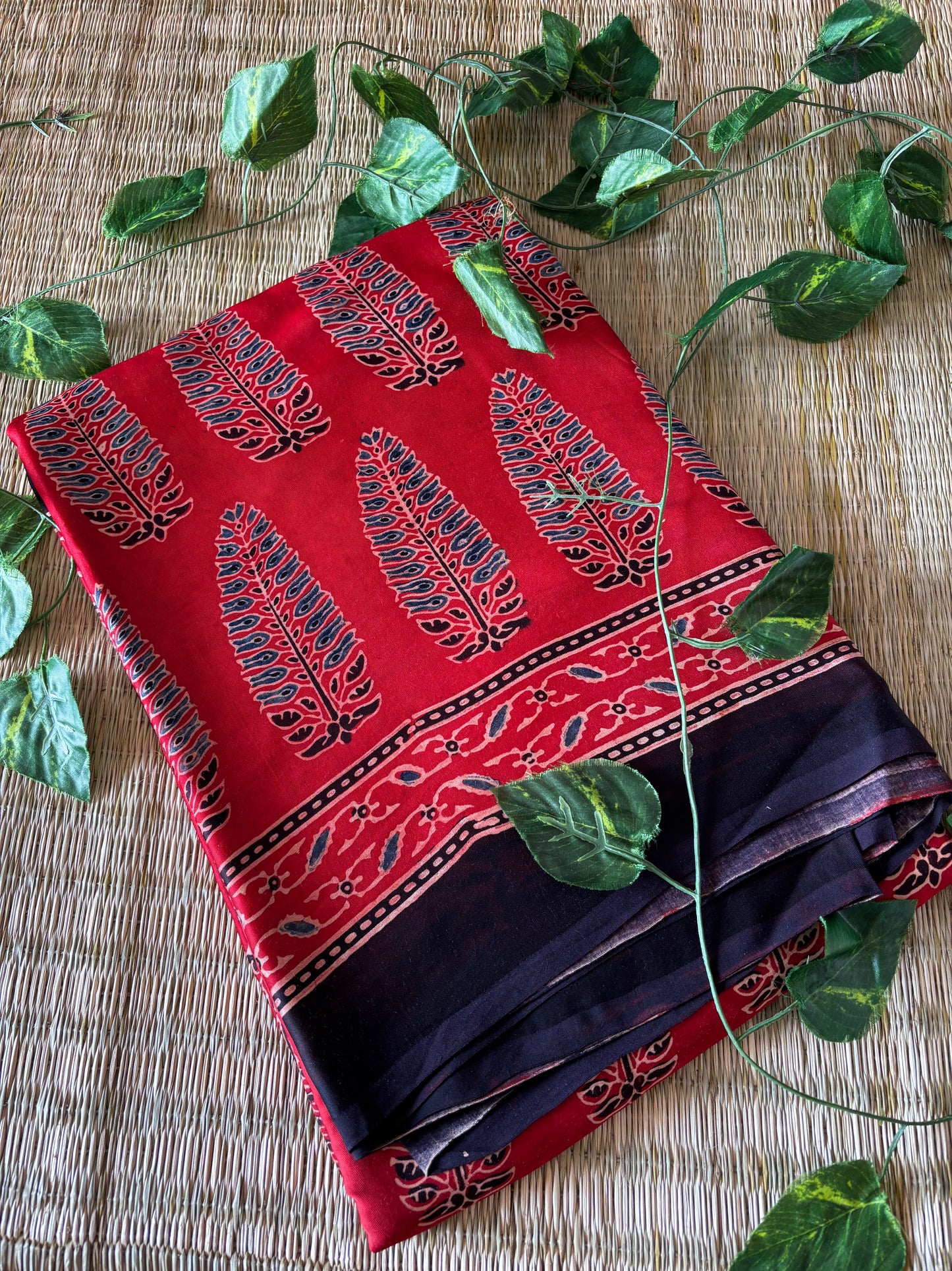 Ajrakh Modal Silk Saree
