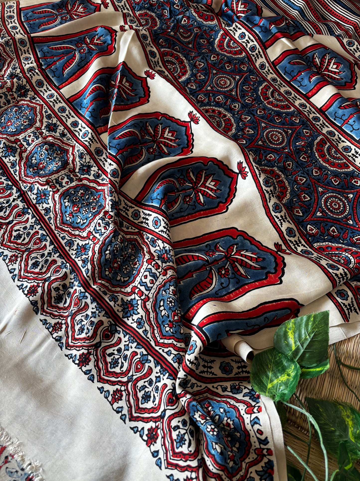 Ajrakh Modal Silk Saree
