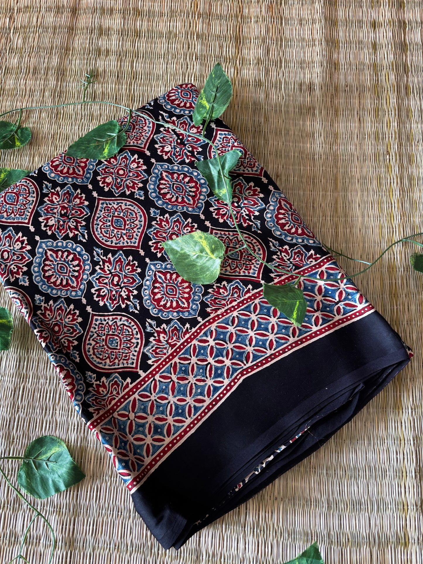 Ajrakh Modal Silk Saree