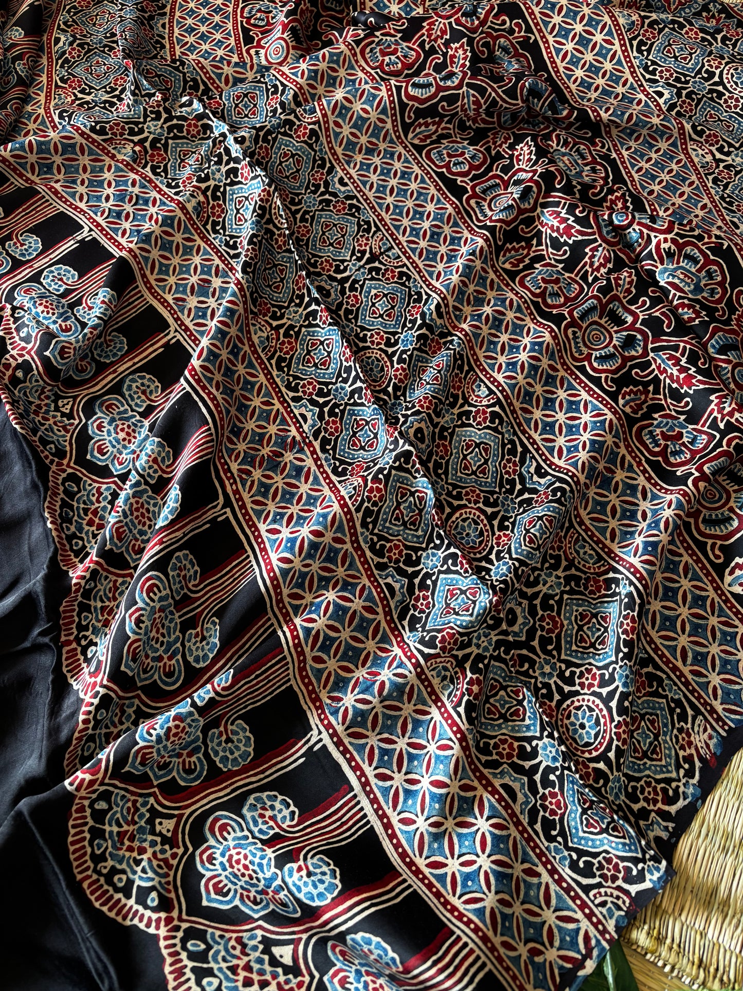 Ajrakh Modal Silk Saree