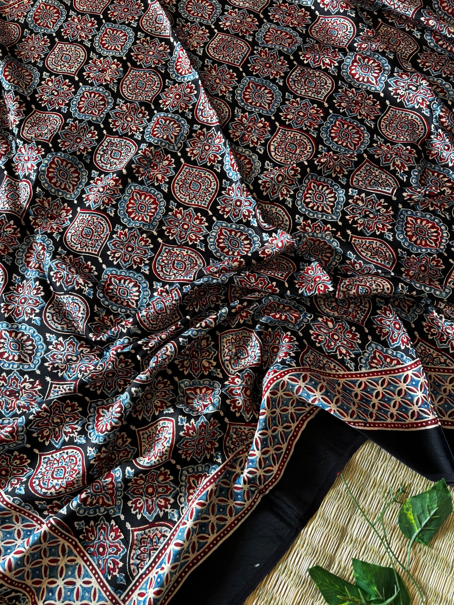 Ajrakh Modal Silk Saree