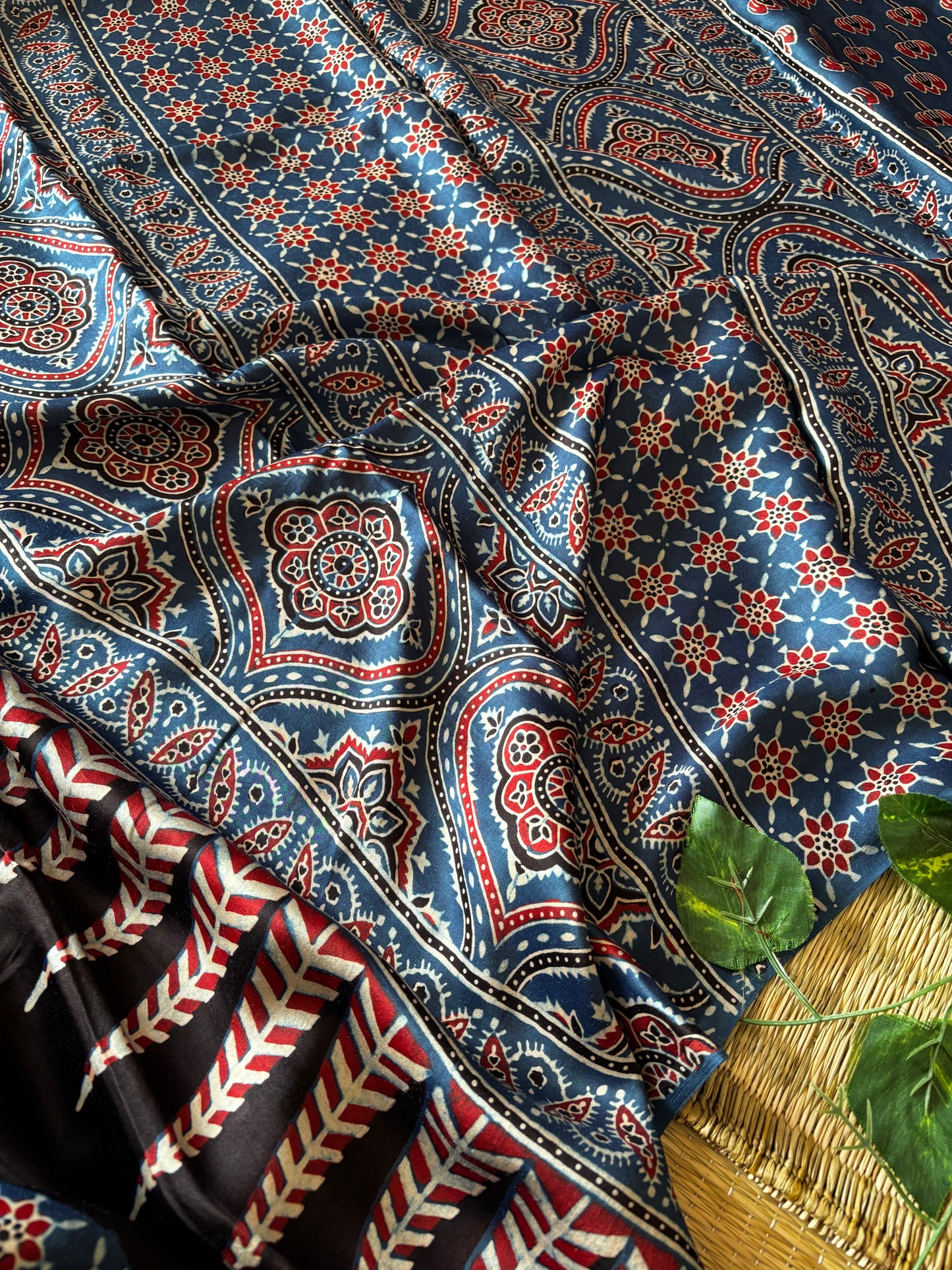 Ajrakh Modal Silk Saree