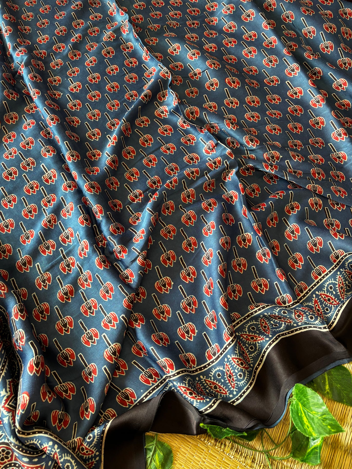 Ajrakh Modal Silk Saree