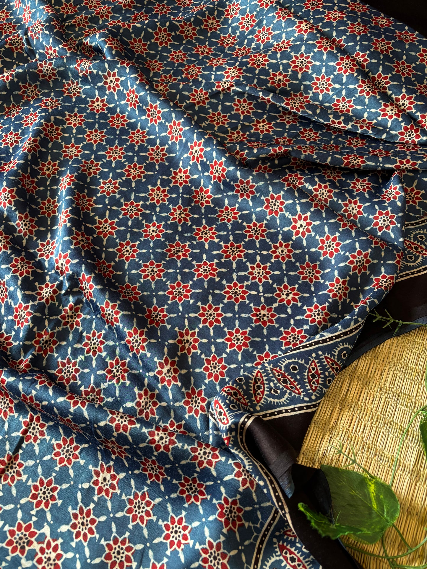Ajrakh Modal Silk Saree