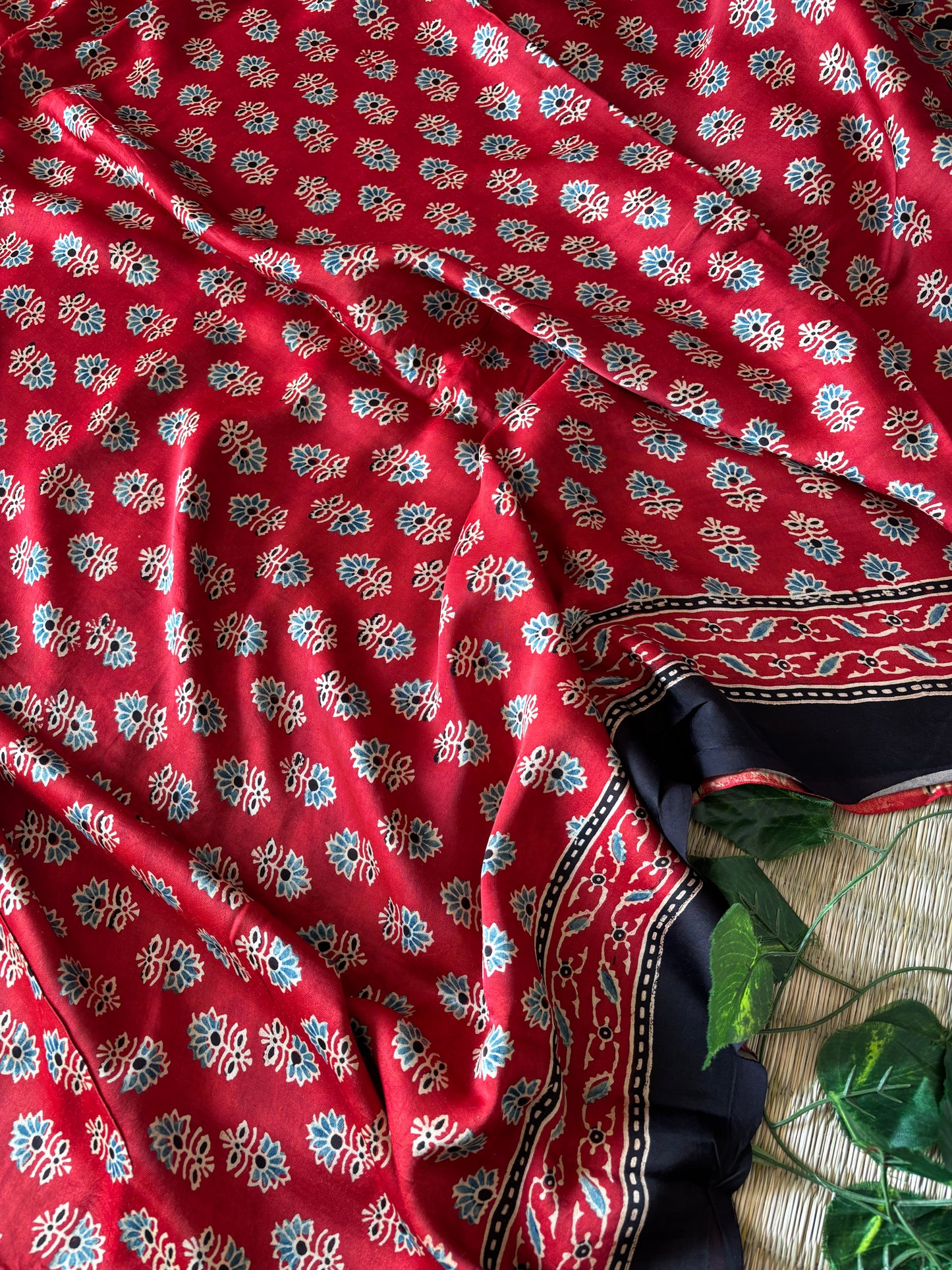 Ajrakh Modal Silk Saree