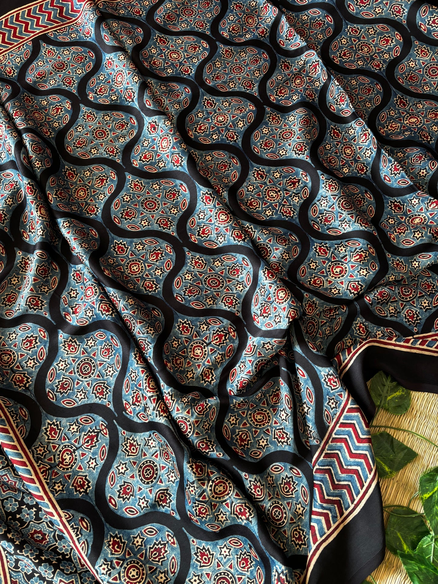 Ajrakh Modal Silk Saree