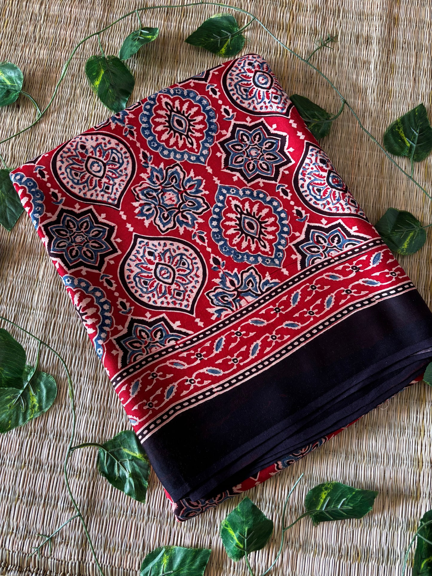 Ajrakh Modal Silk Saree