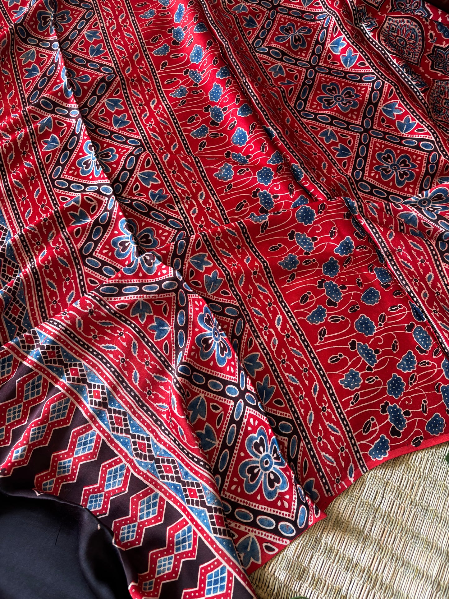 Ajrakh Modal Silk Saree