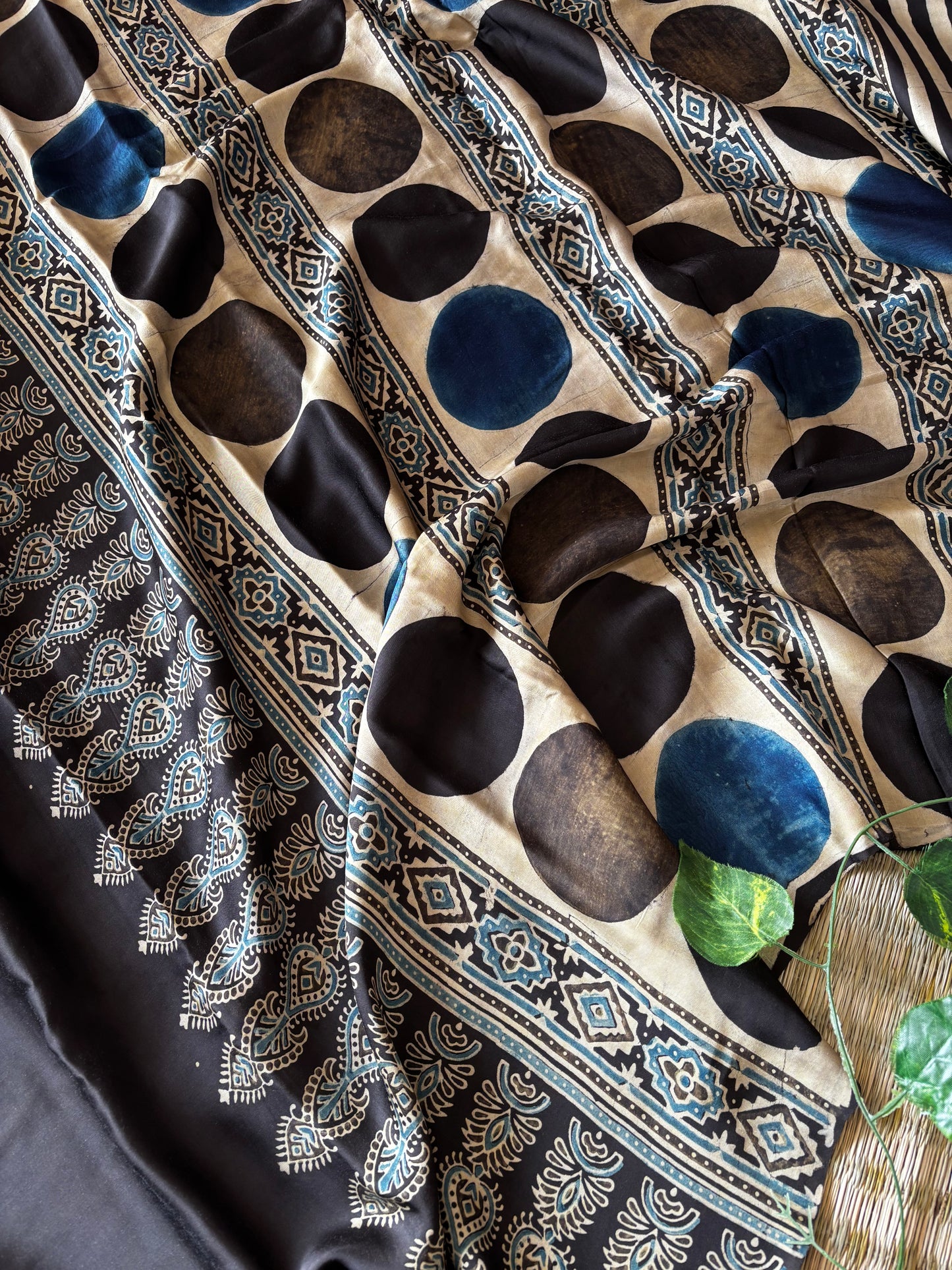 Ajrakh Modal Silk Saree