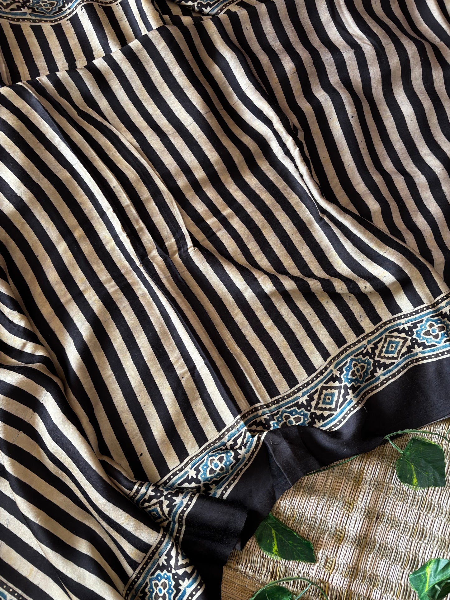 Ajrakh Modal Silk Saree