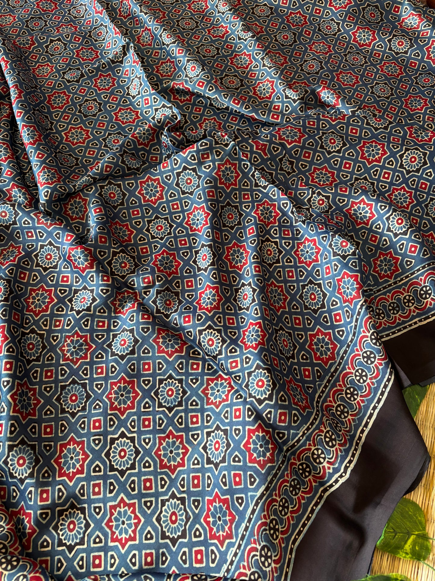 Ajrakh Modal Silk Saree