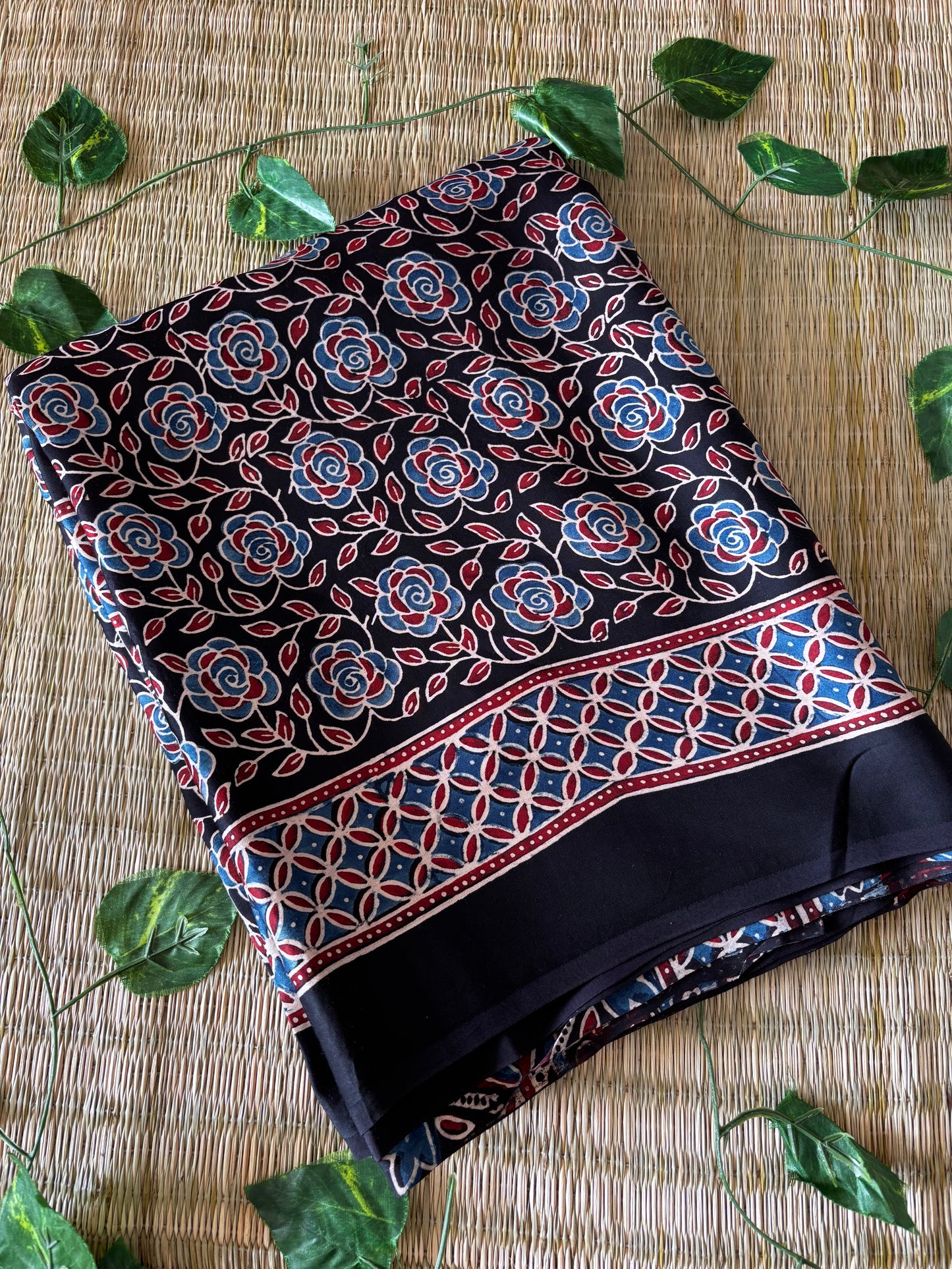 Ajrakh Modal Silk Saree