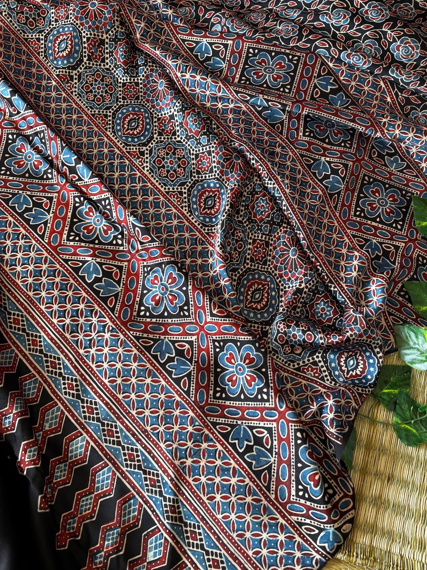 Ajrakh Modal Silk Saree