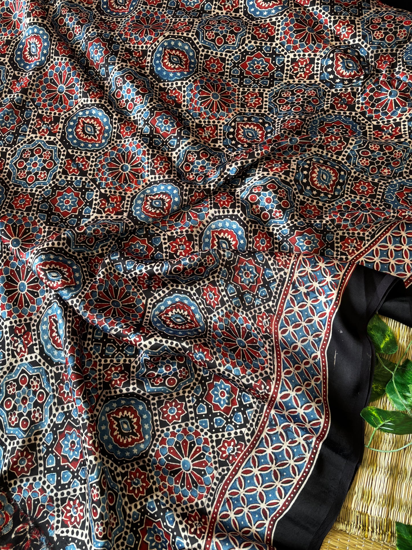 Ajrakh Modal Silk Saree