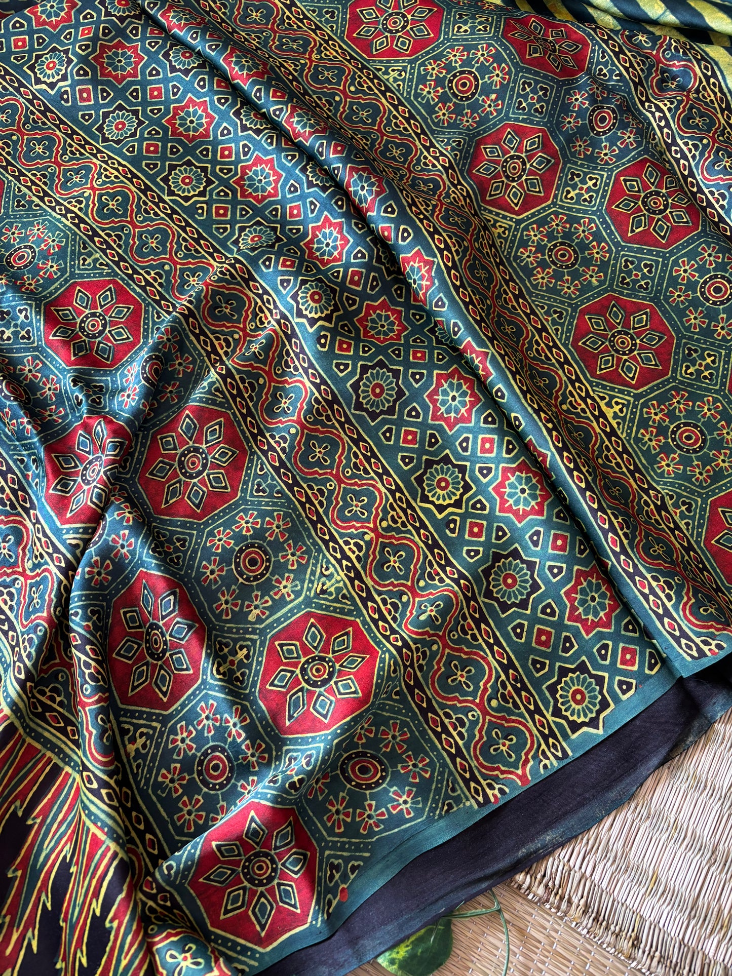 Ajrakh Modal Silk Saree