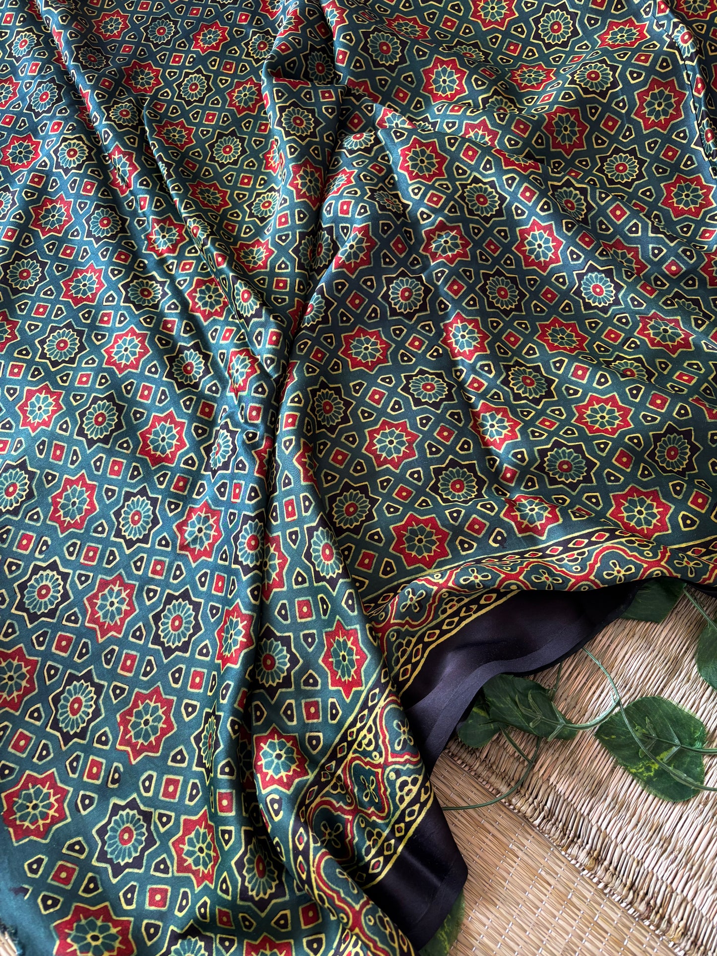 Ajrakh Modal Silk Saree