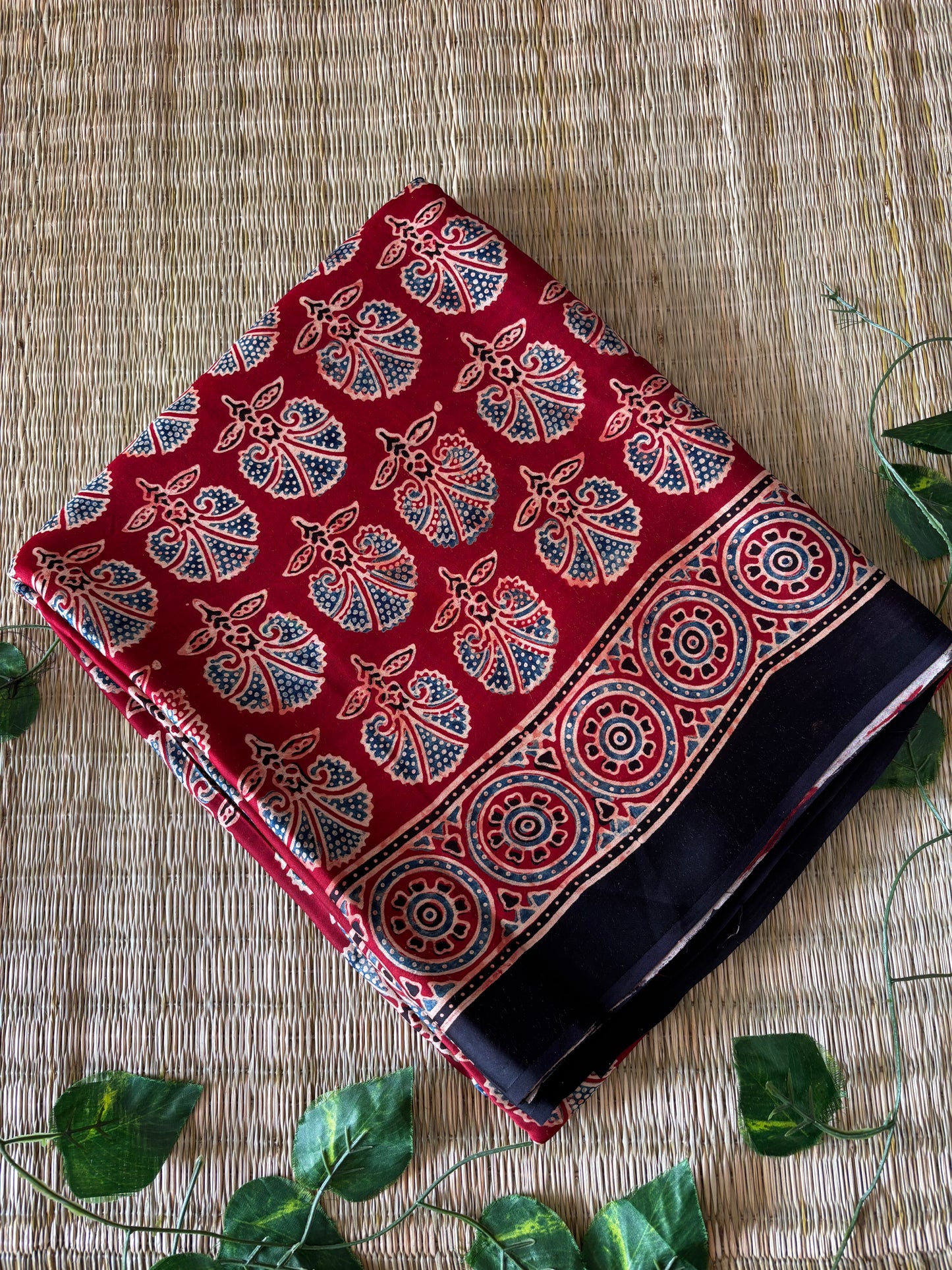 Ajrakh Modal Silk Saree