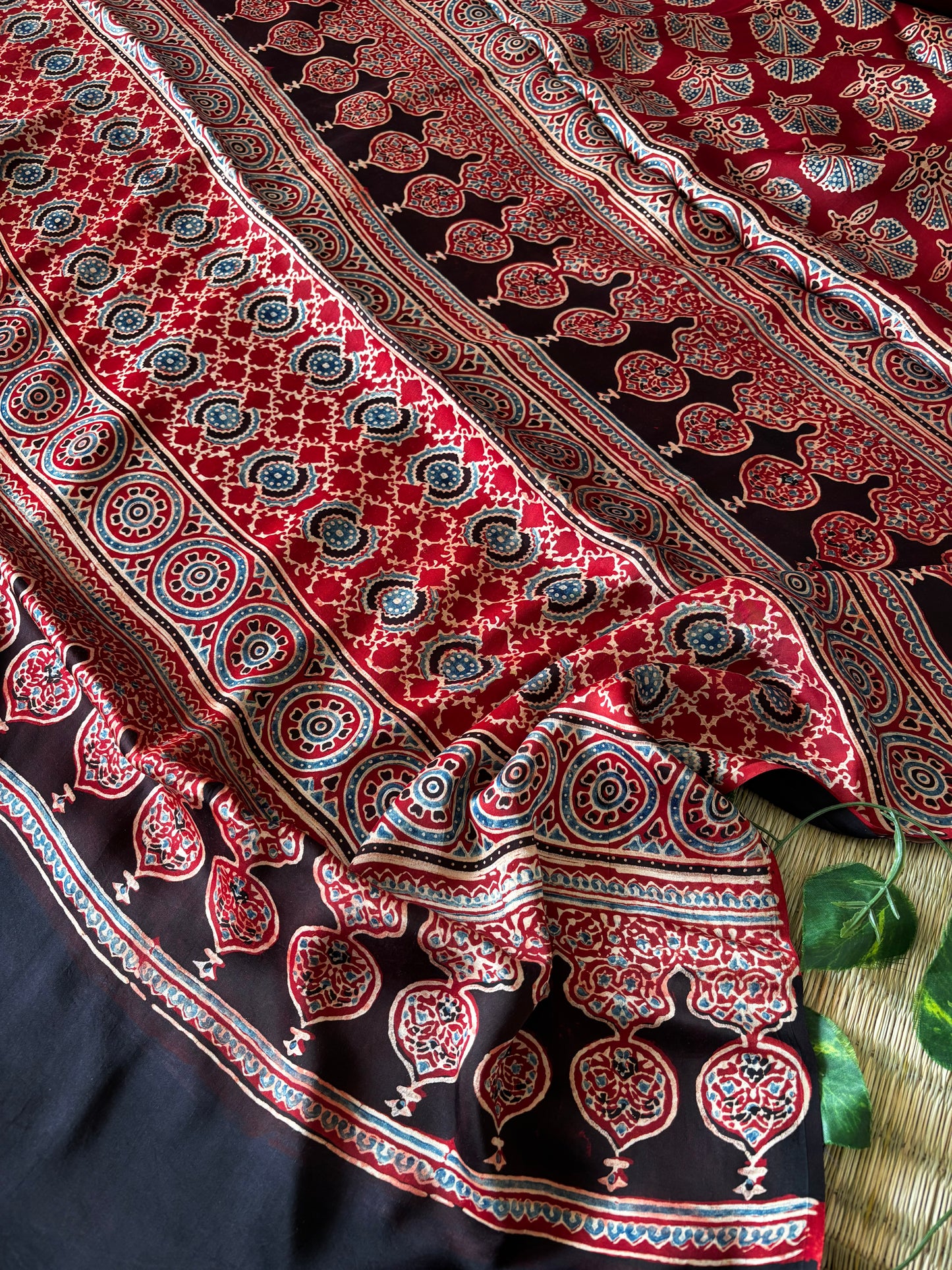 Ajrakh Modal Silk Saree