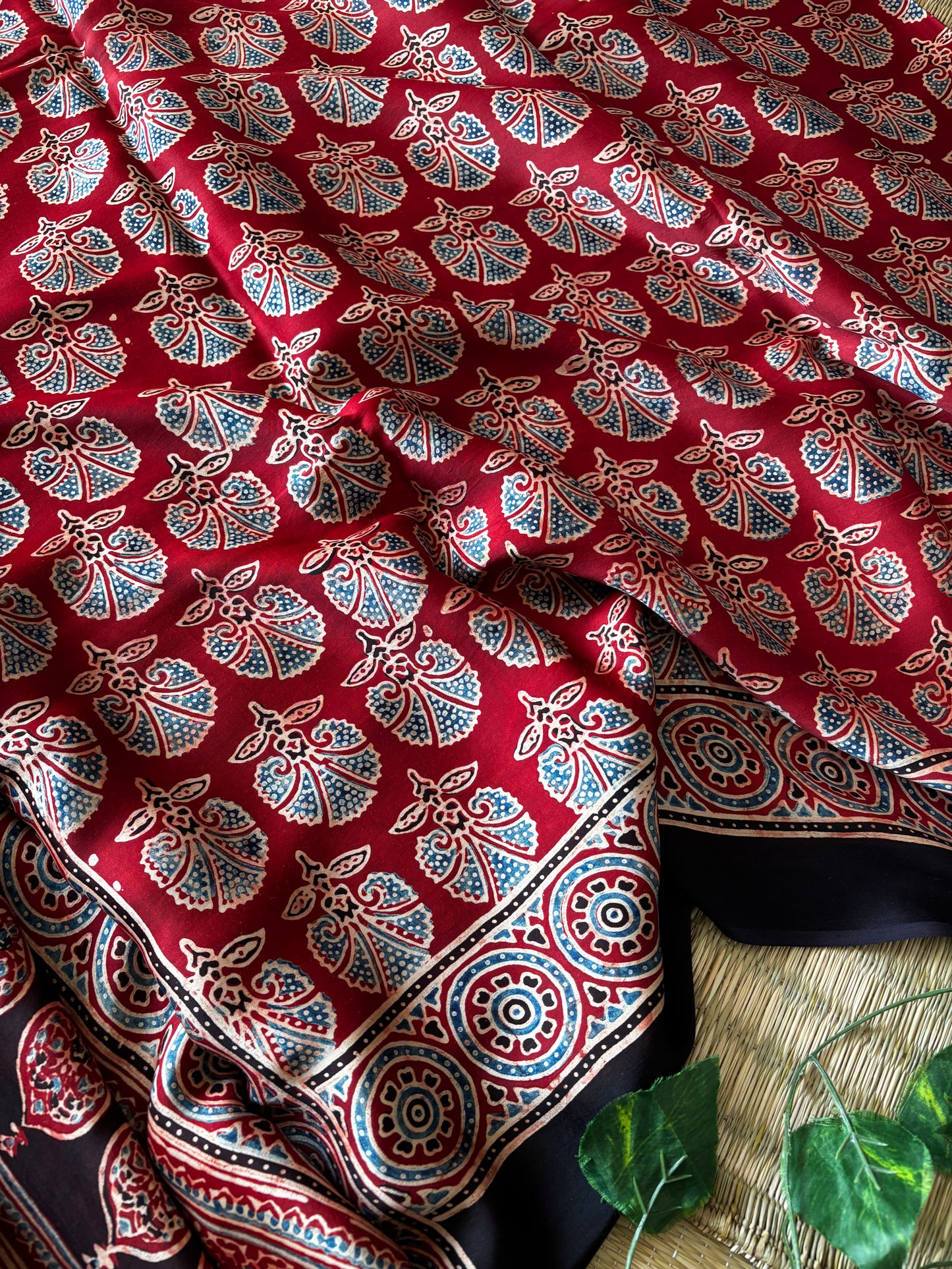 Ajrakh Modal Silk Saree