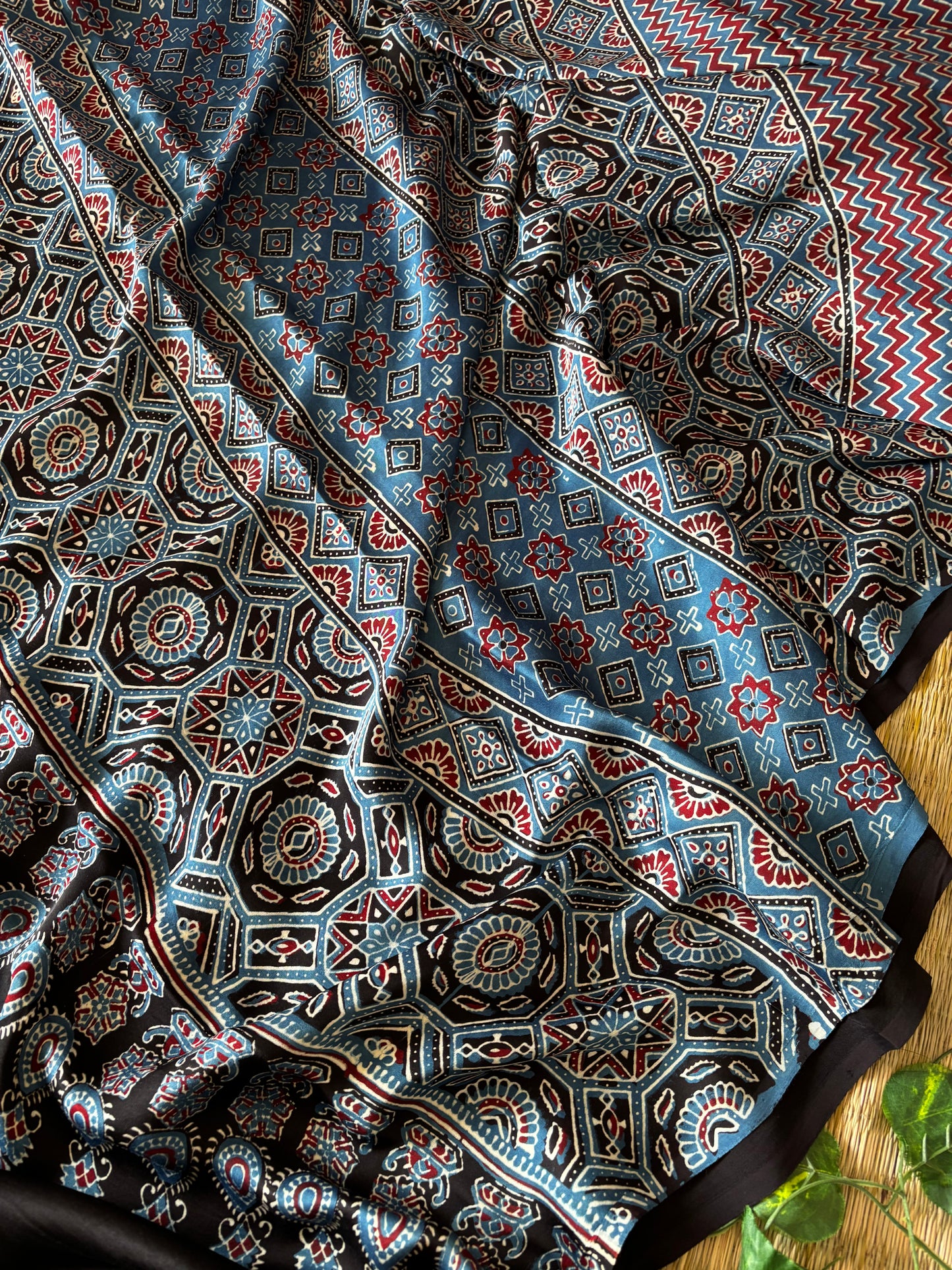 Ajrakh Modal Silk Saree