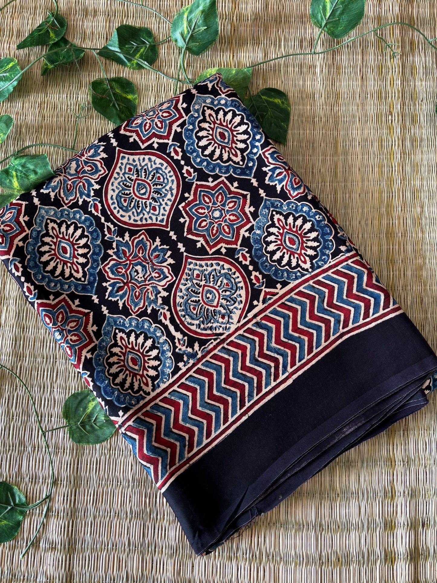 Ajrakh Modal Silk Saree