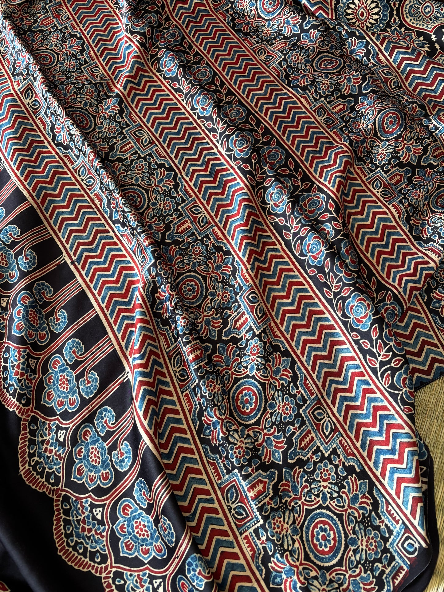 Ajrakh Modal Silk Saree