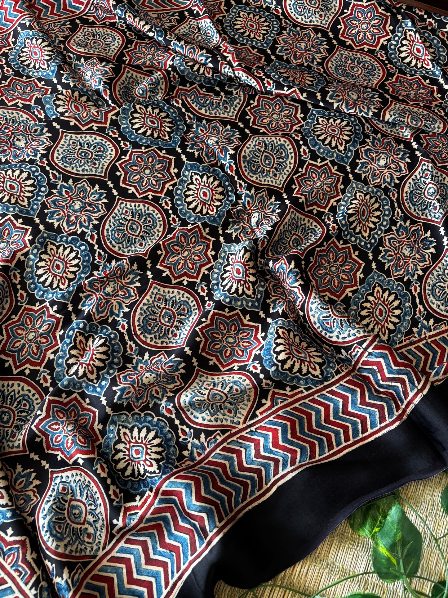 Ajrakh Modal Silk Saree