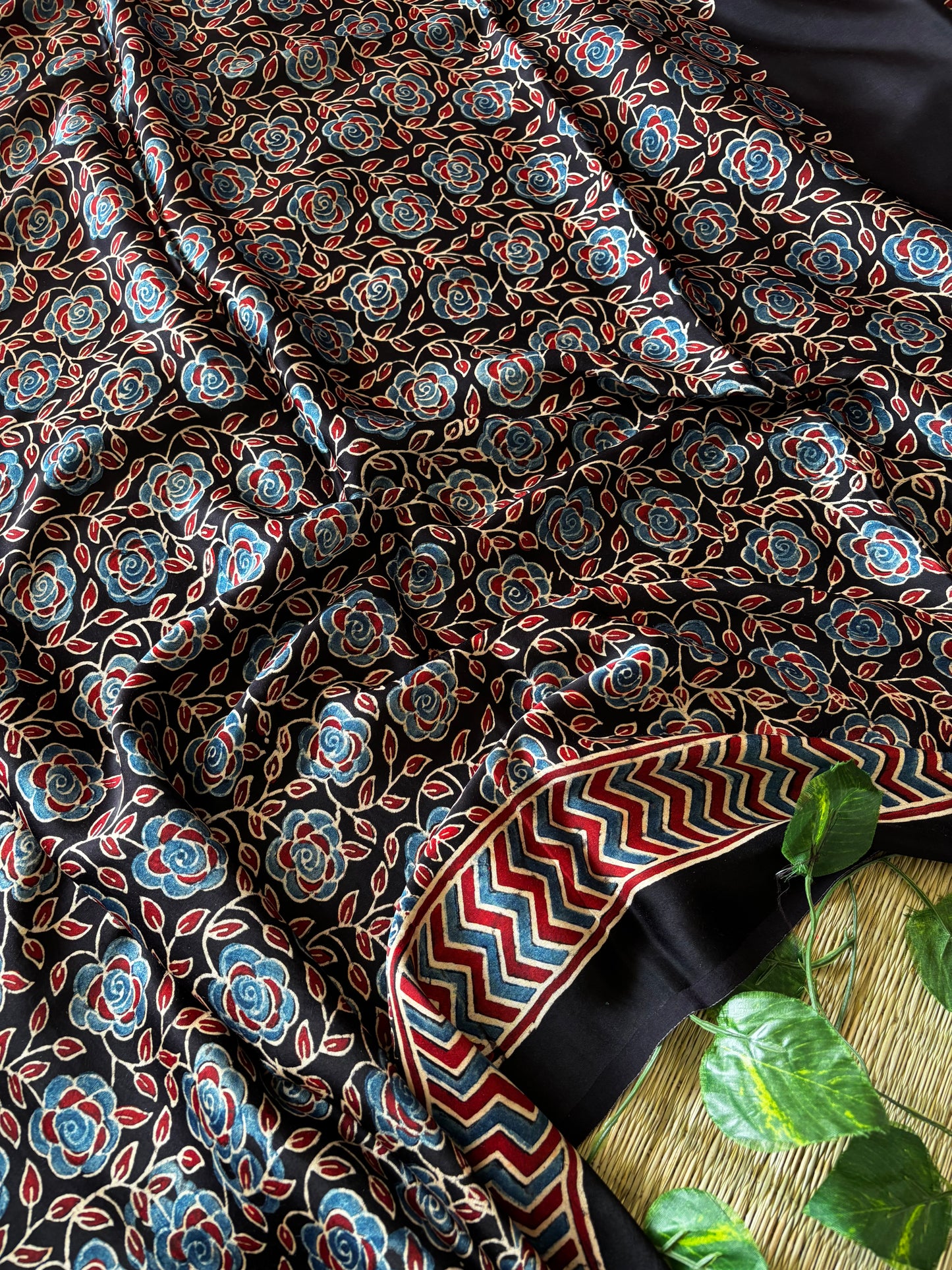 Ajrakh Modal Silk Saree