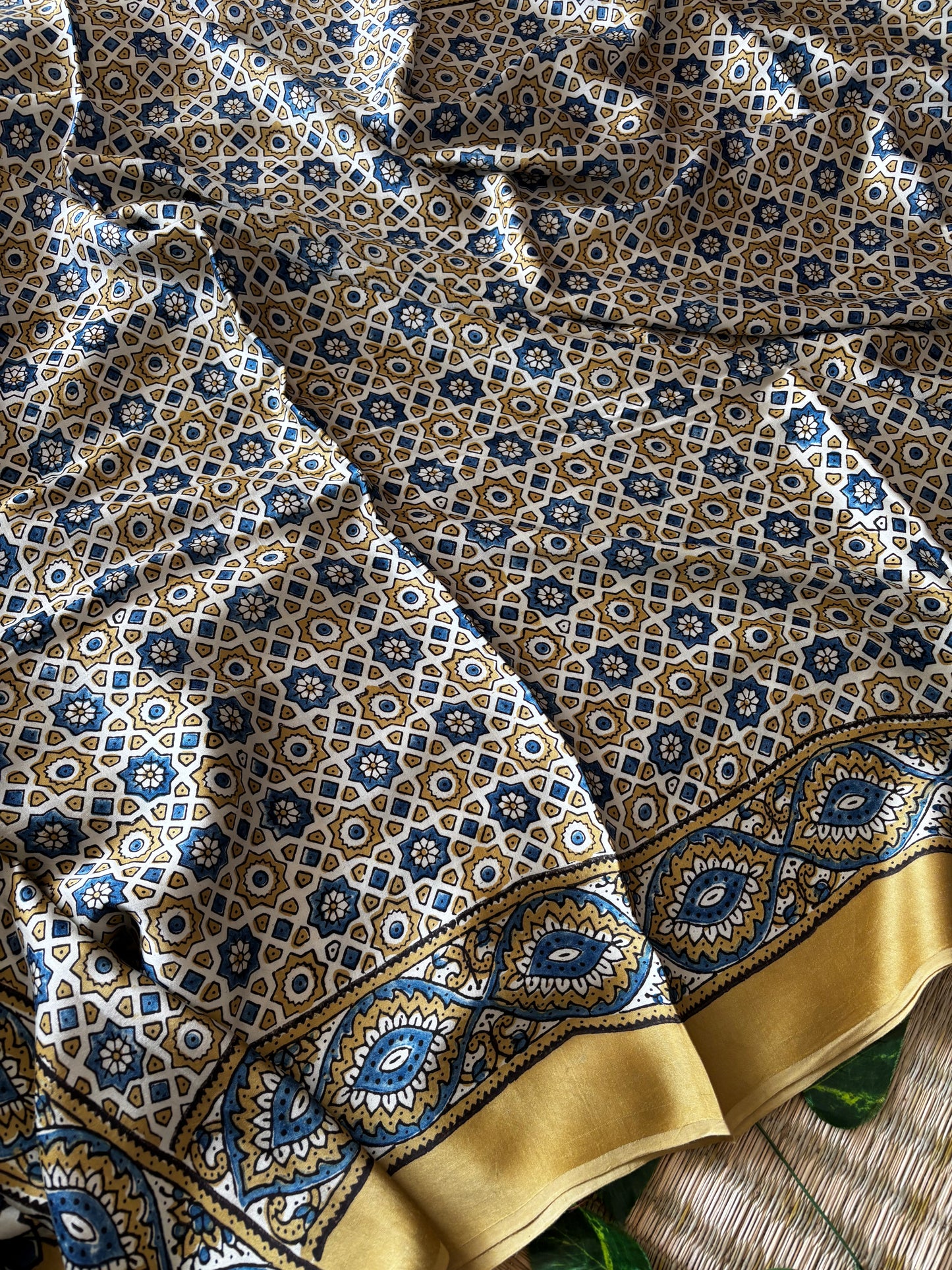 Ajrakh Modal Silk Saree