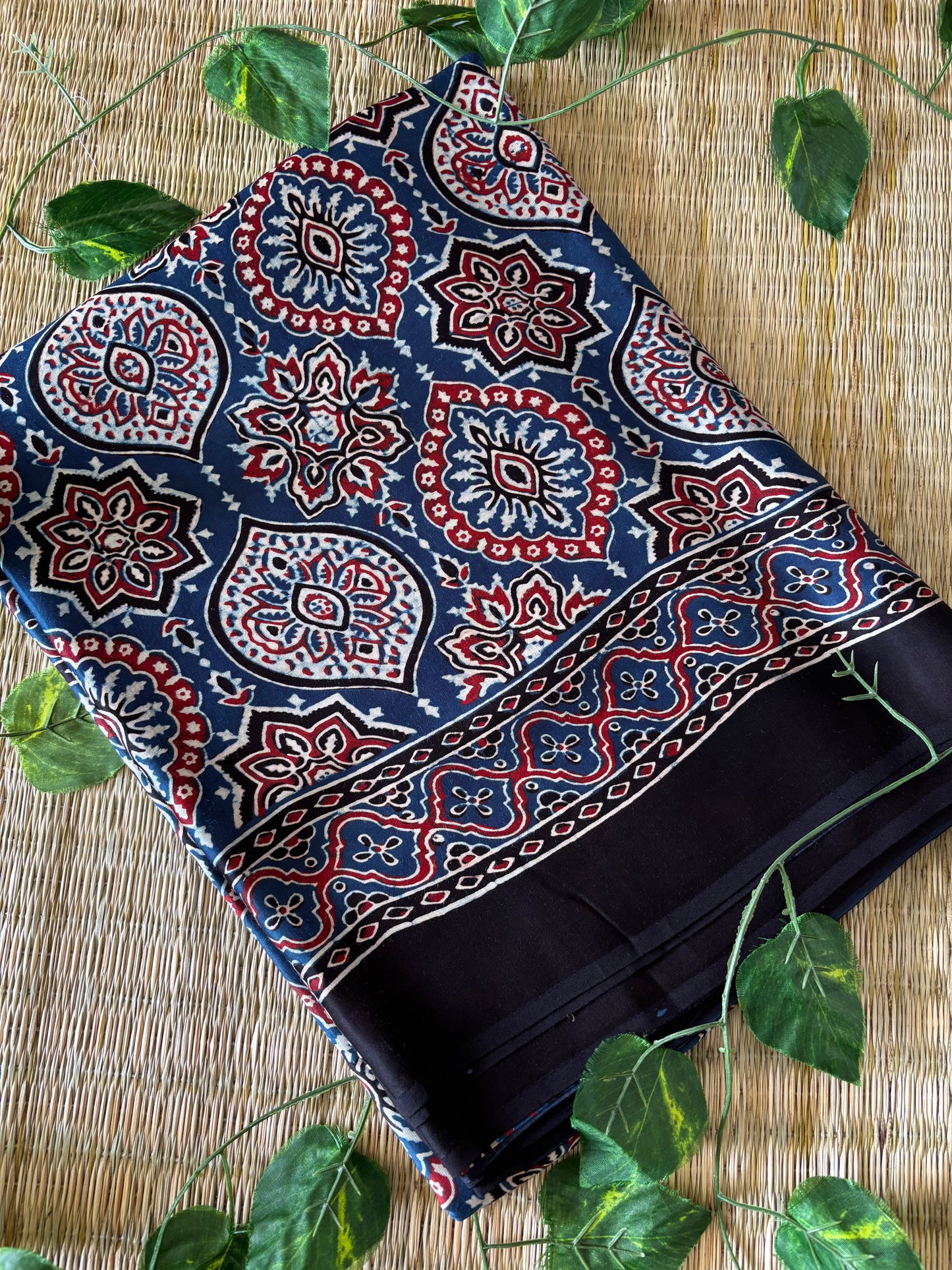 Ajrakh Modal Silk Saree