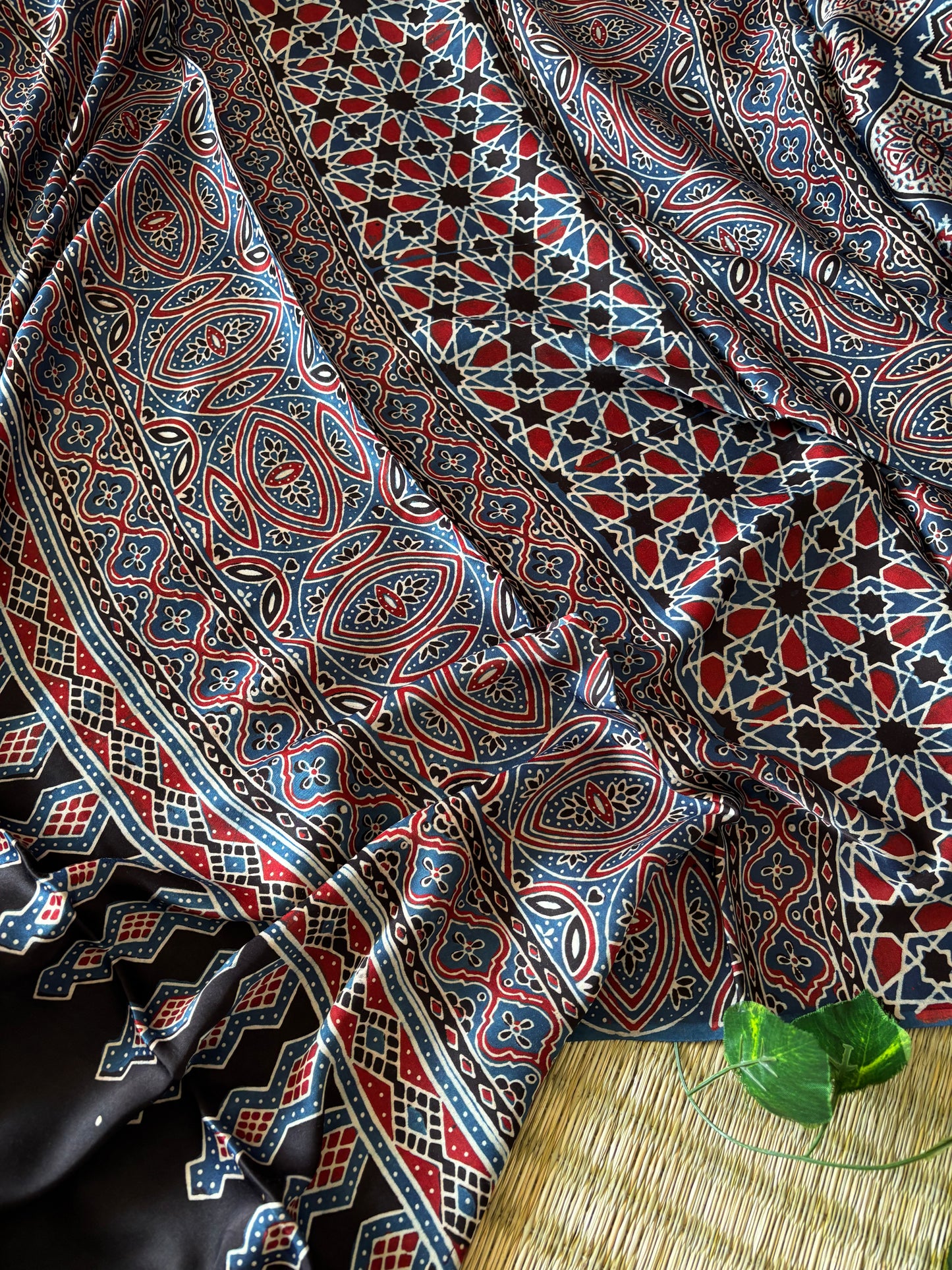 Ajrakh Modal Silk Saree