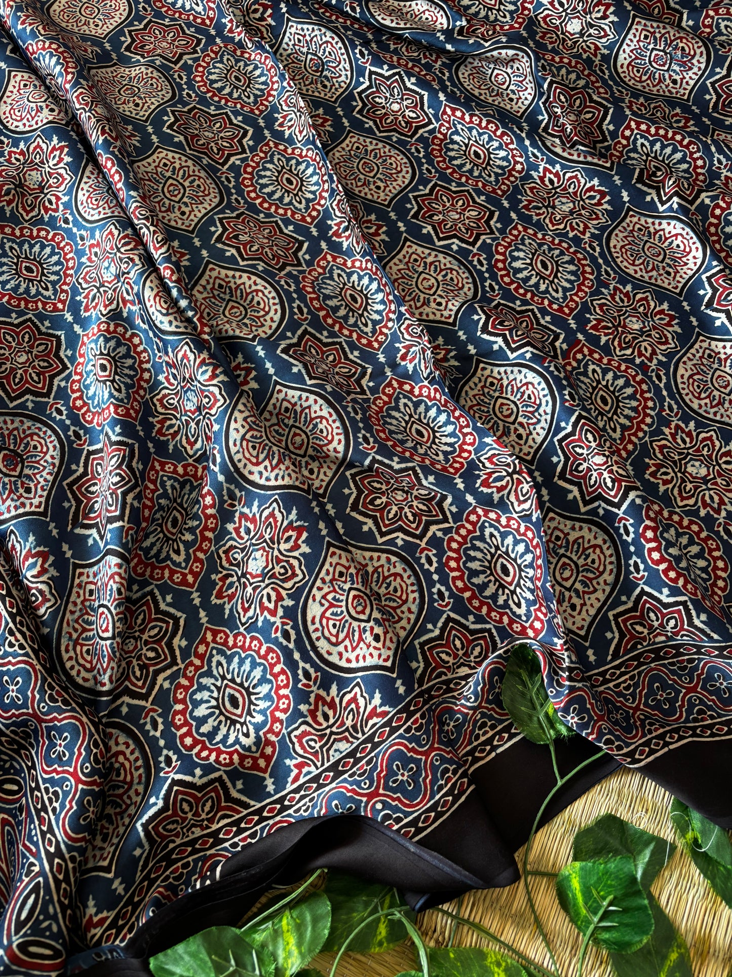 Ajrakh Modal Silk Saree