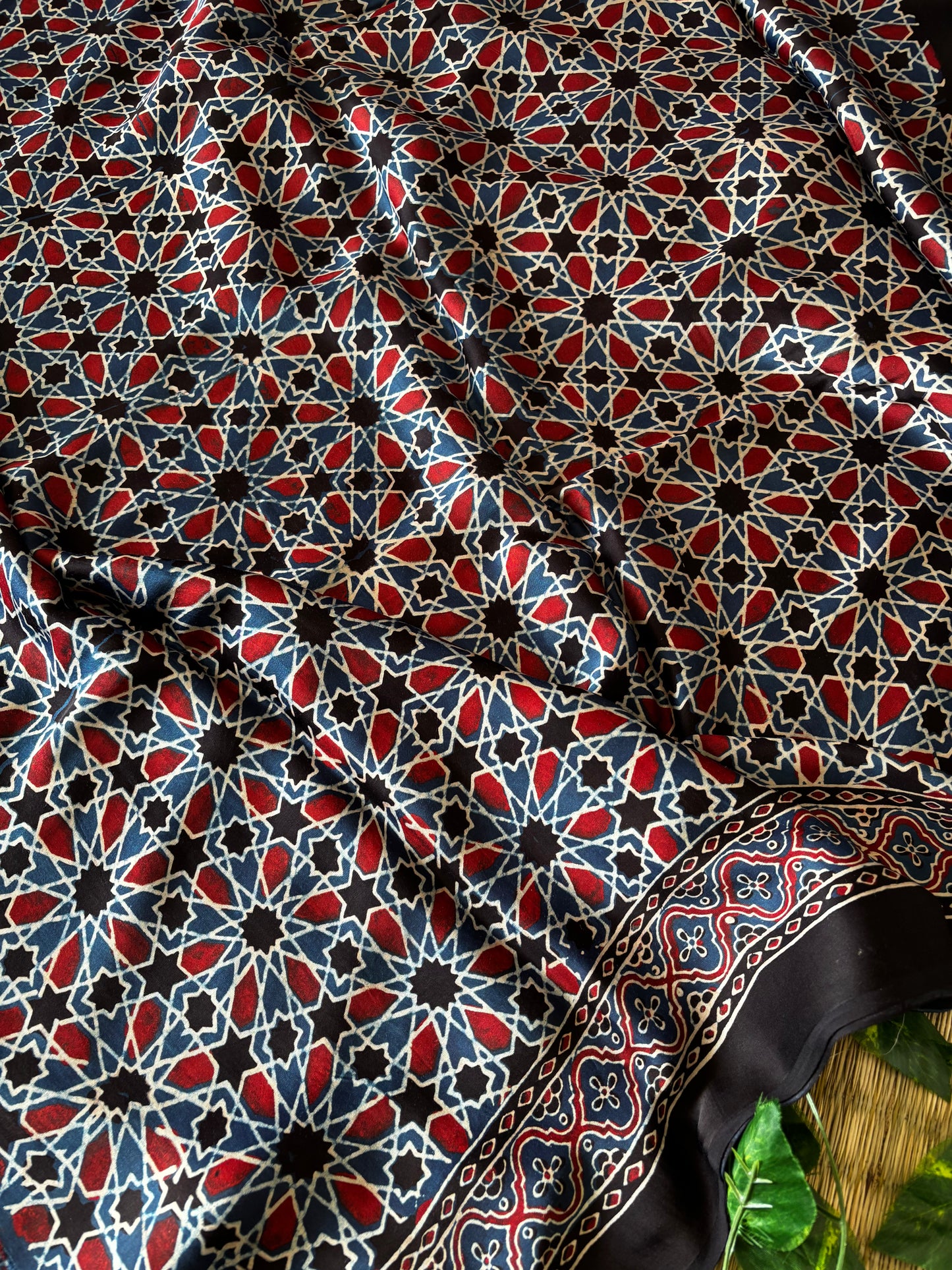 Ajrakh Modal Silk Saree