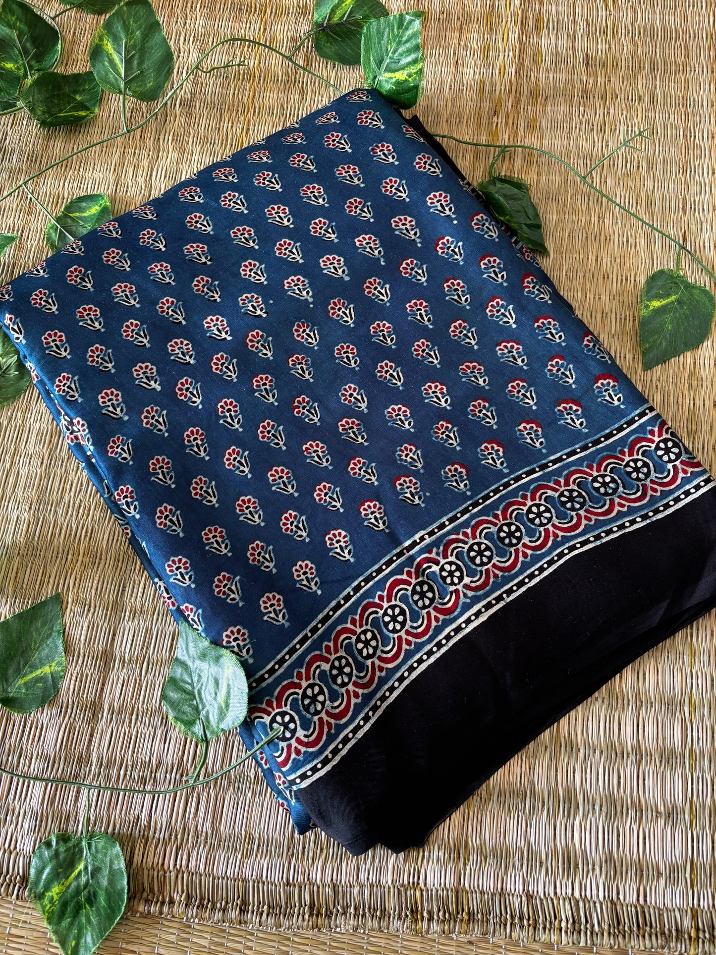 Ajrakh Modal Silk Saree